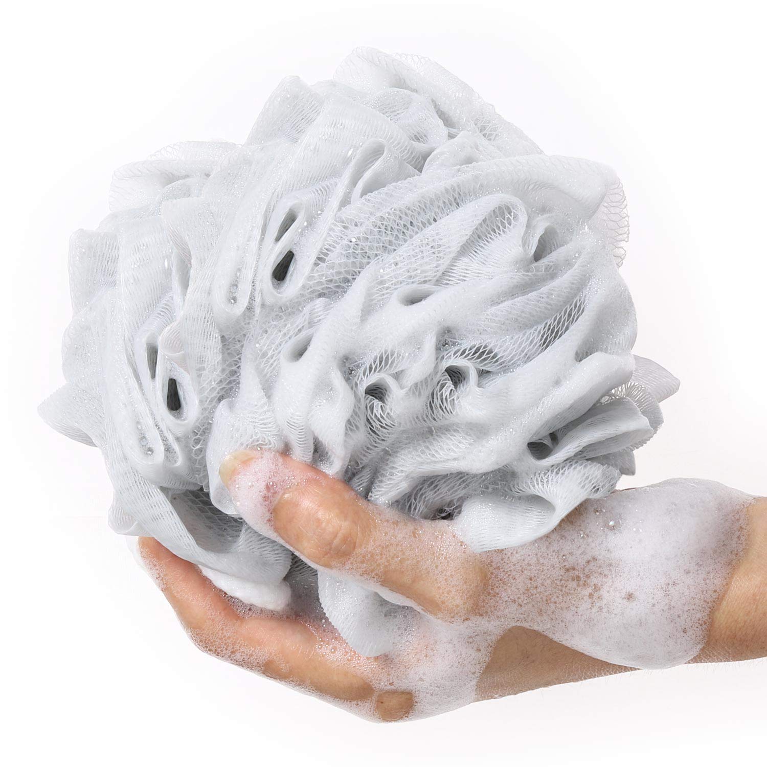BTYMS bath sponge shower loofahs 60g mesh pouf bath scrunchies body wash puff pack of 4 assorted colors