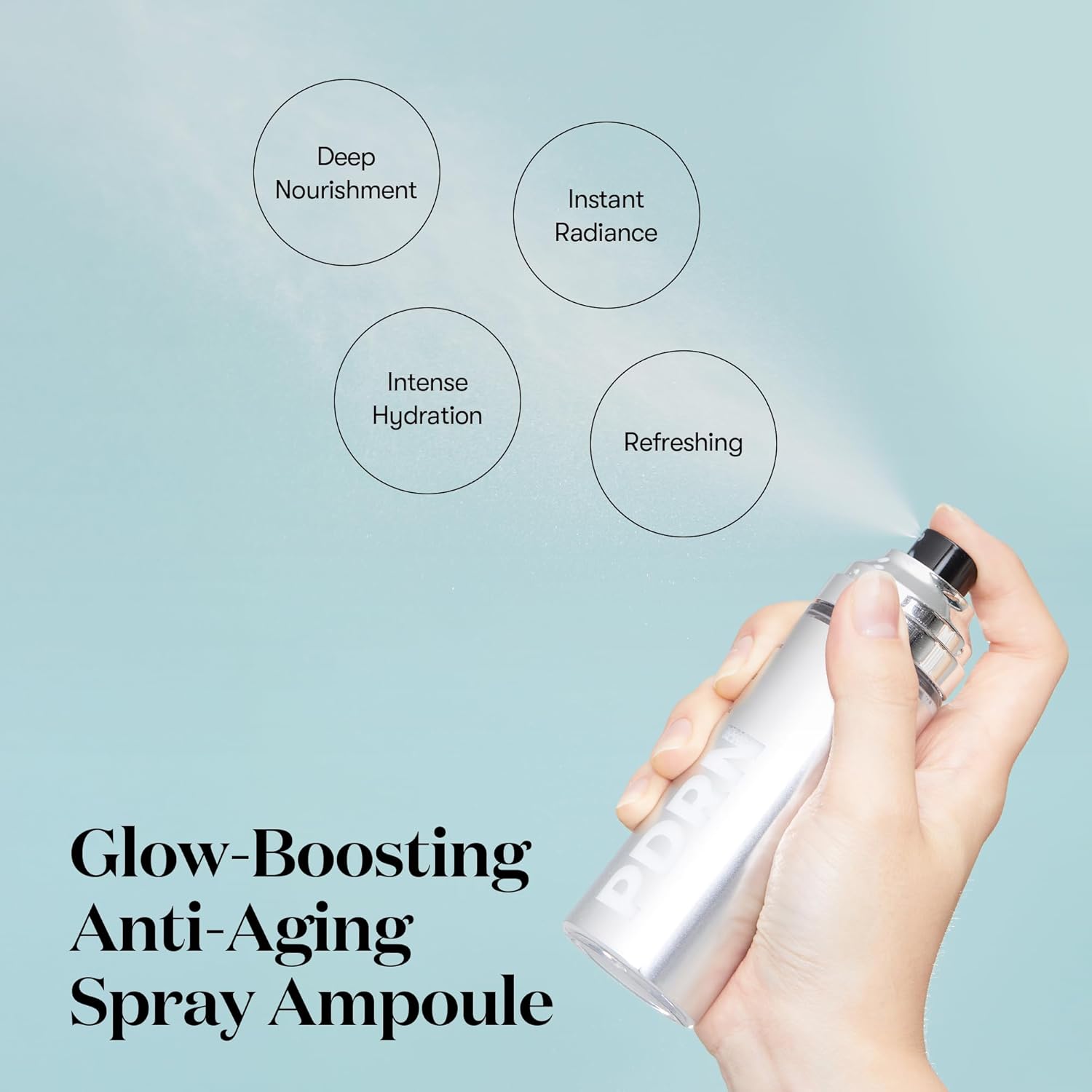 vt cosmetics pdrn glow ampoule, 3.38 fl oz, korean skincare, vegan, fragrance-free, deep hydration