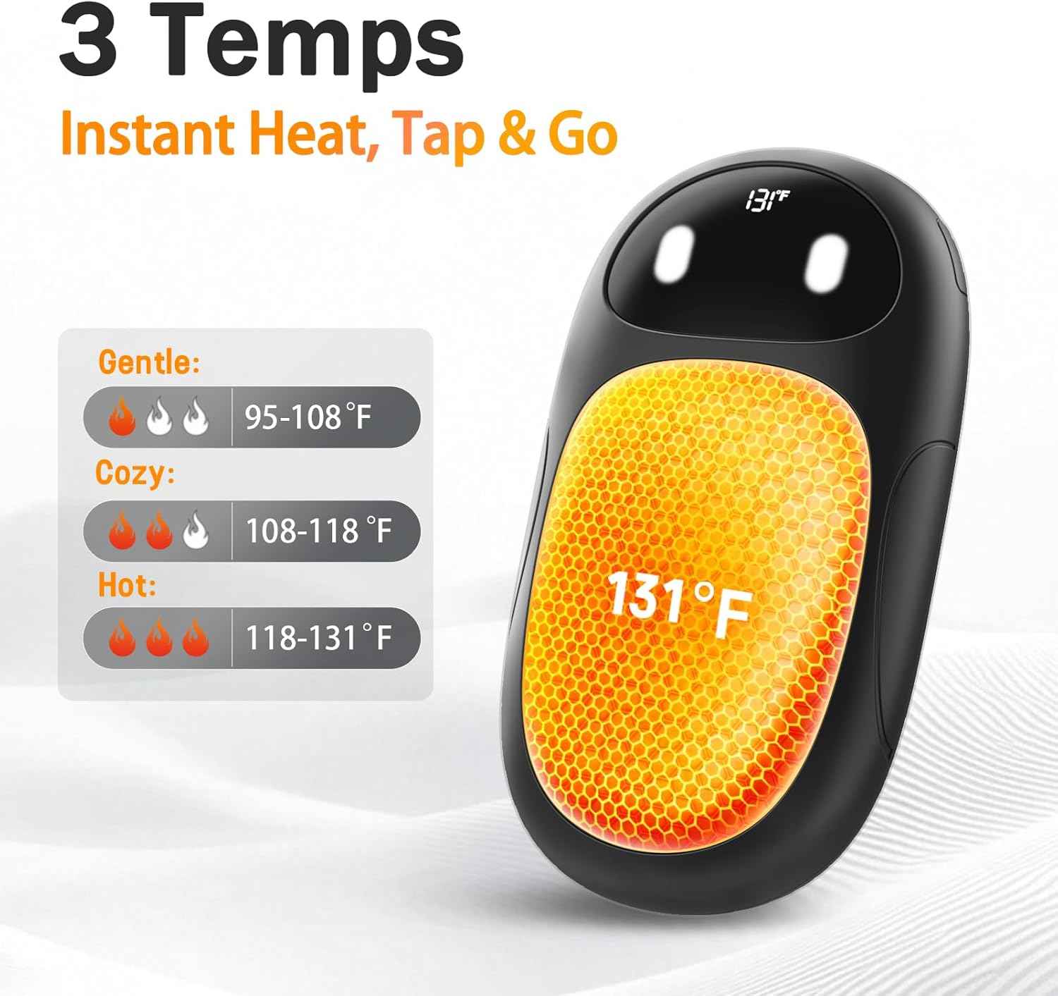 Hand Warmers Rechargeable 2 Pack, AI Smart Chips 20Hrs Long Safe Heat, Magnetic Electric Hand Warmers, Gifts for Christmas, Outdoor, Golf, Hunting, Camping Accessories
