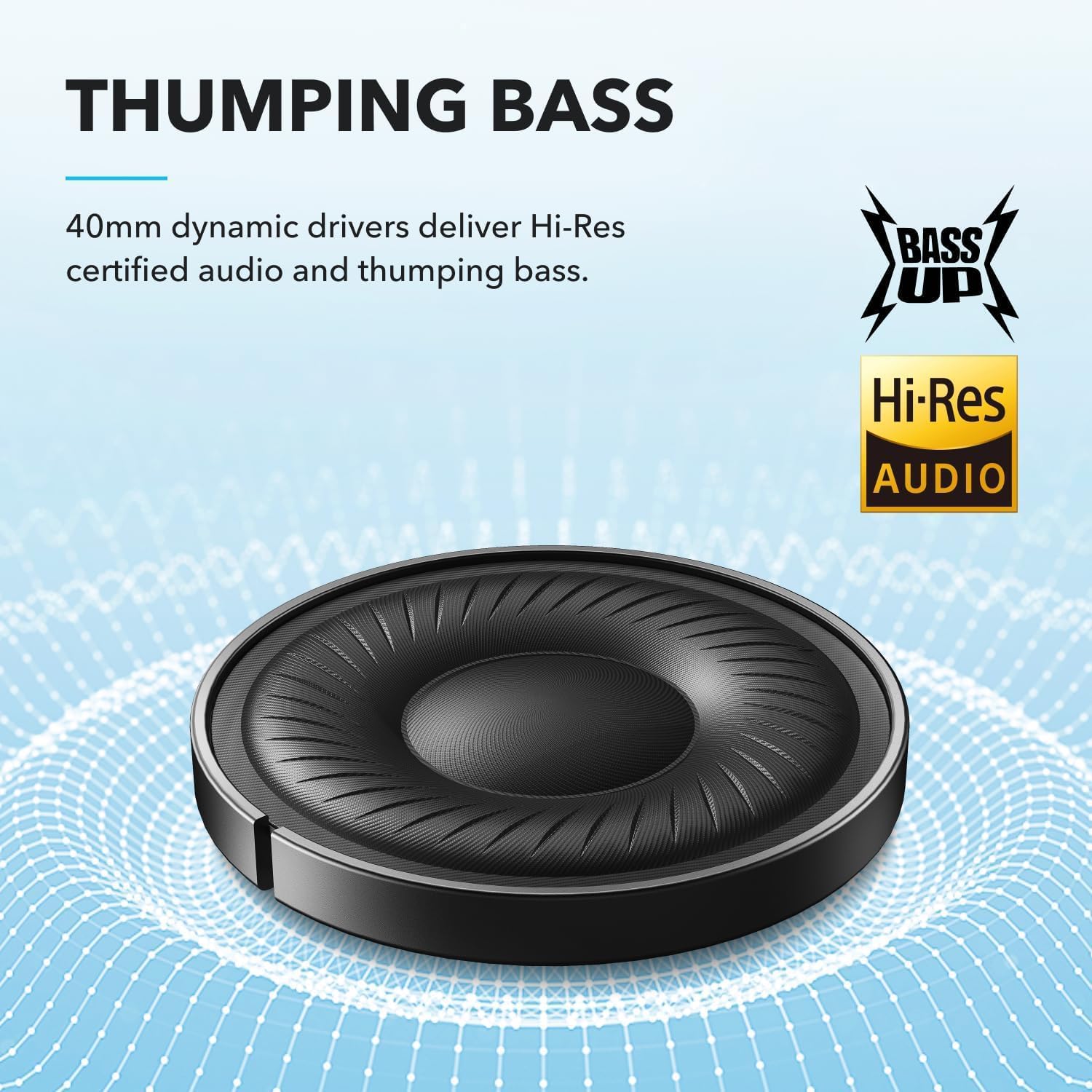 Soundcore by Anker Q20i Hybrid Active Noise Cancelling Headphones, Wireless Over-Ear Bluetooth, 40H Long ANC Playtime, Hi-Res Audio, Big Bass, Customize via an App, Transparency Mode (Black)