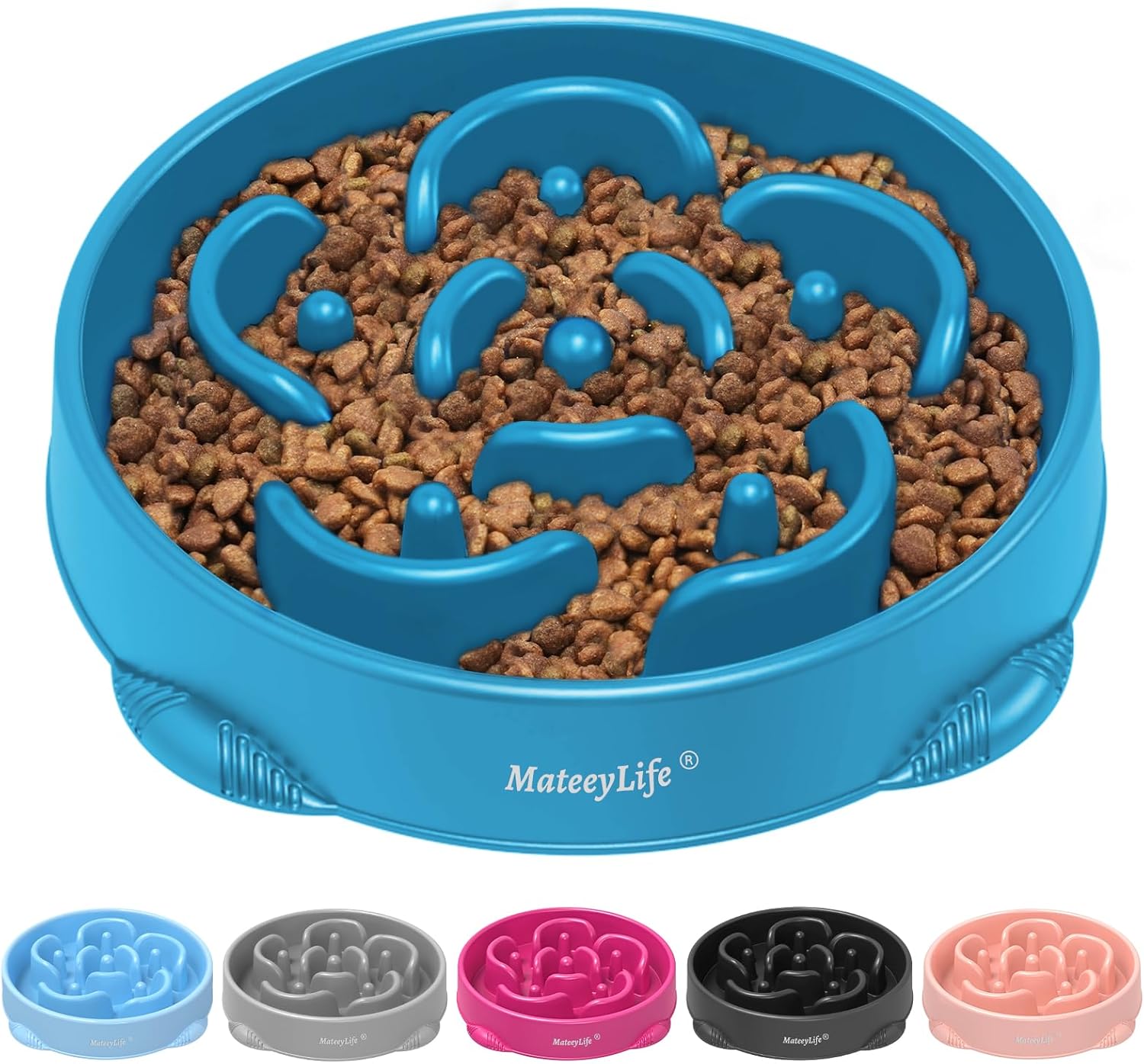 MateeyLife slow feeder dog bowls, 2PCS, anti-choking puzzle dog food bowls, anti-slip interactive feeding slow down eating for medium breeds