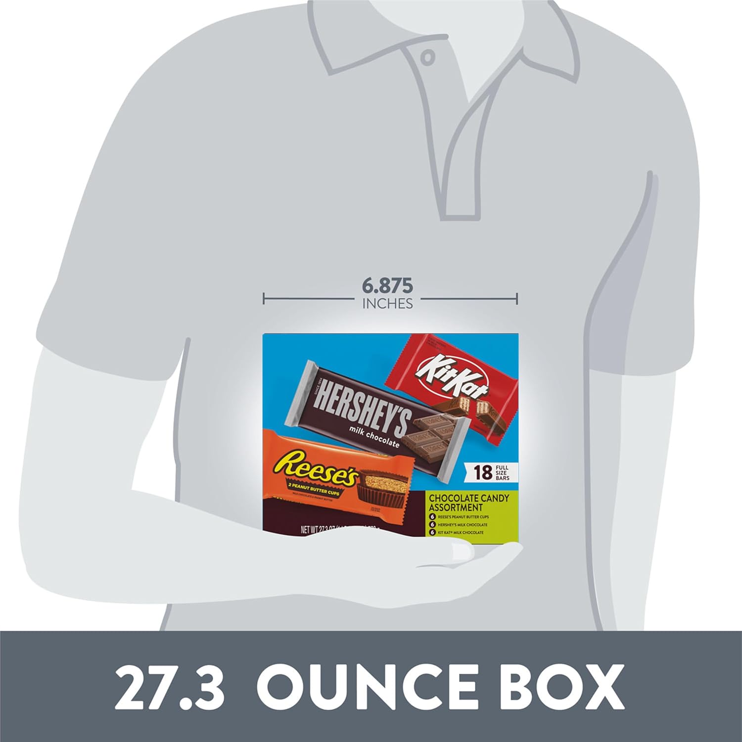 Hershey's assorted milk chocolate candy variety box 27.3 oz 18-count