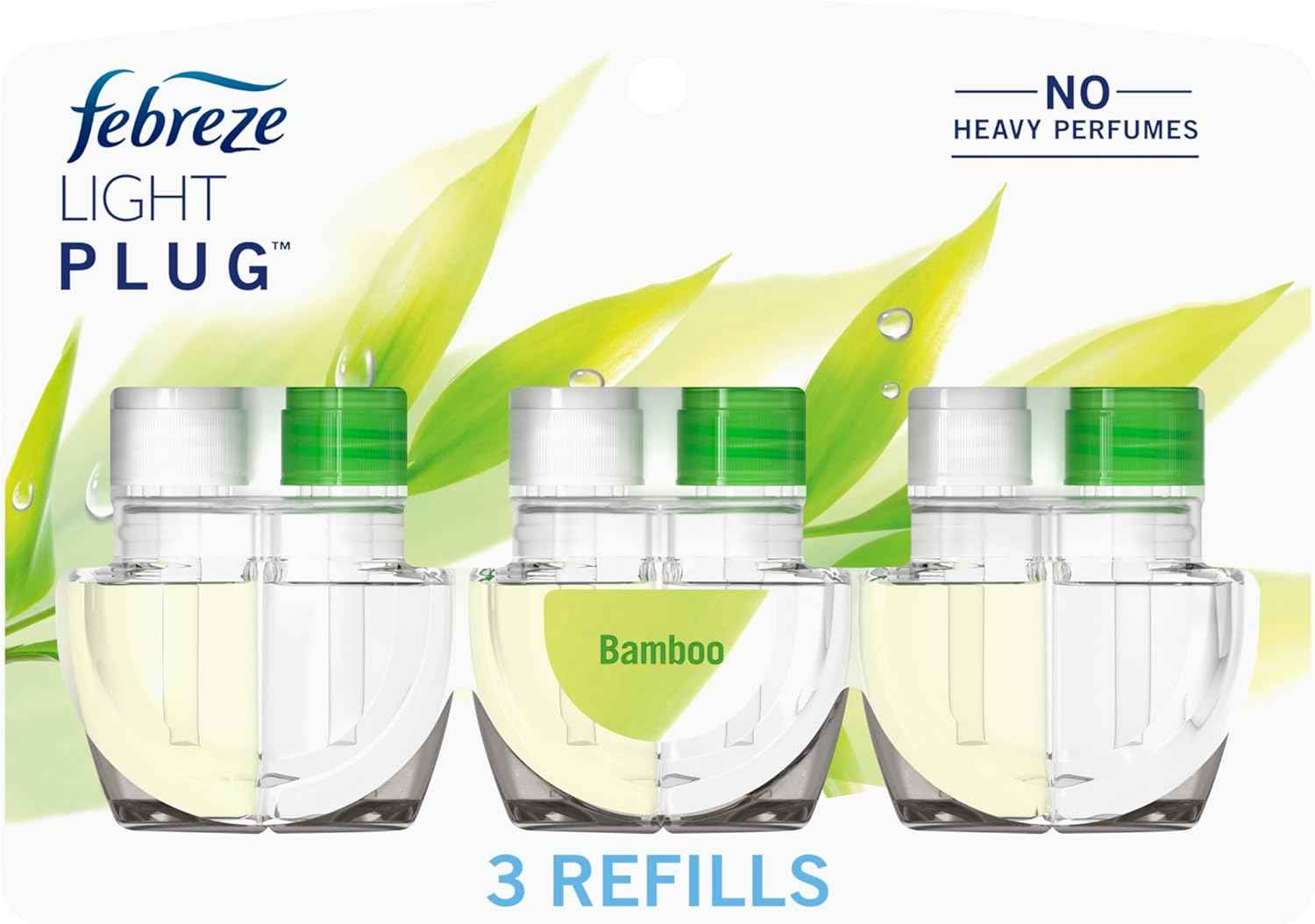 Febreze Plug In Air Freshener, Odor-Fighting Scented Oil Refill, Air Fresheners for Home and Bathroom and Kitchen, Long Lasting for Strong Odors, Sweet Watermelon Vine Scent, 0.87oz Refill, 3 Count