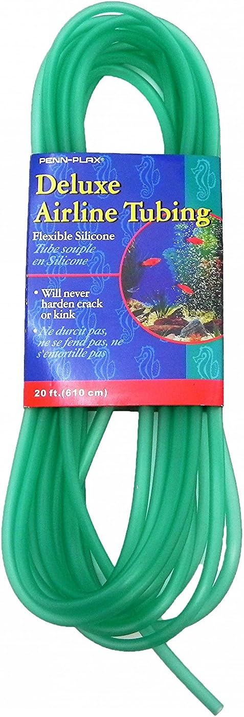 Penn-Plax clear and flexible 3/16" airline tubing for aquariums, 25 feet, safe for freshwater and saltwater fish tanks