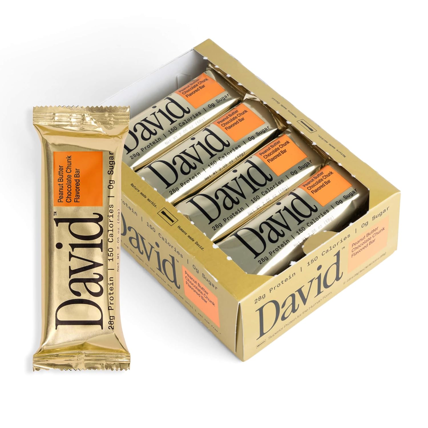 david high protein bars no sugar peanut butter chocolate chunk flavor 28g protein low carb gluten free