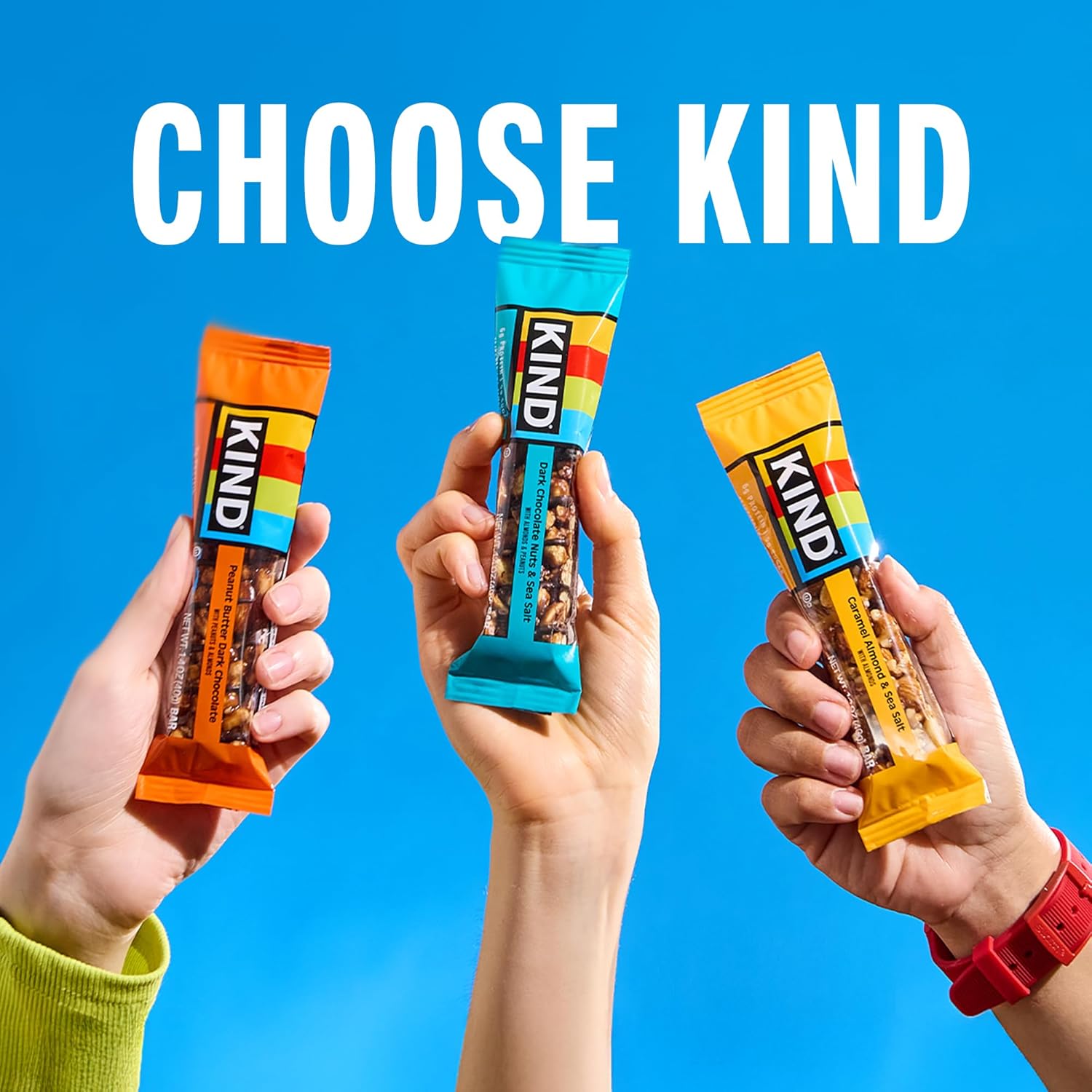 KIND Dark Chocolate Nuts & Sea Salt, Peanut Butter Dark Chocolate, Caramel Almond Sea Salt Bars - 12 Count Variety Pack