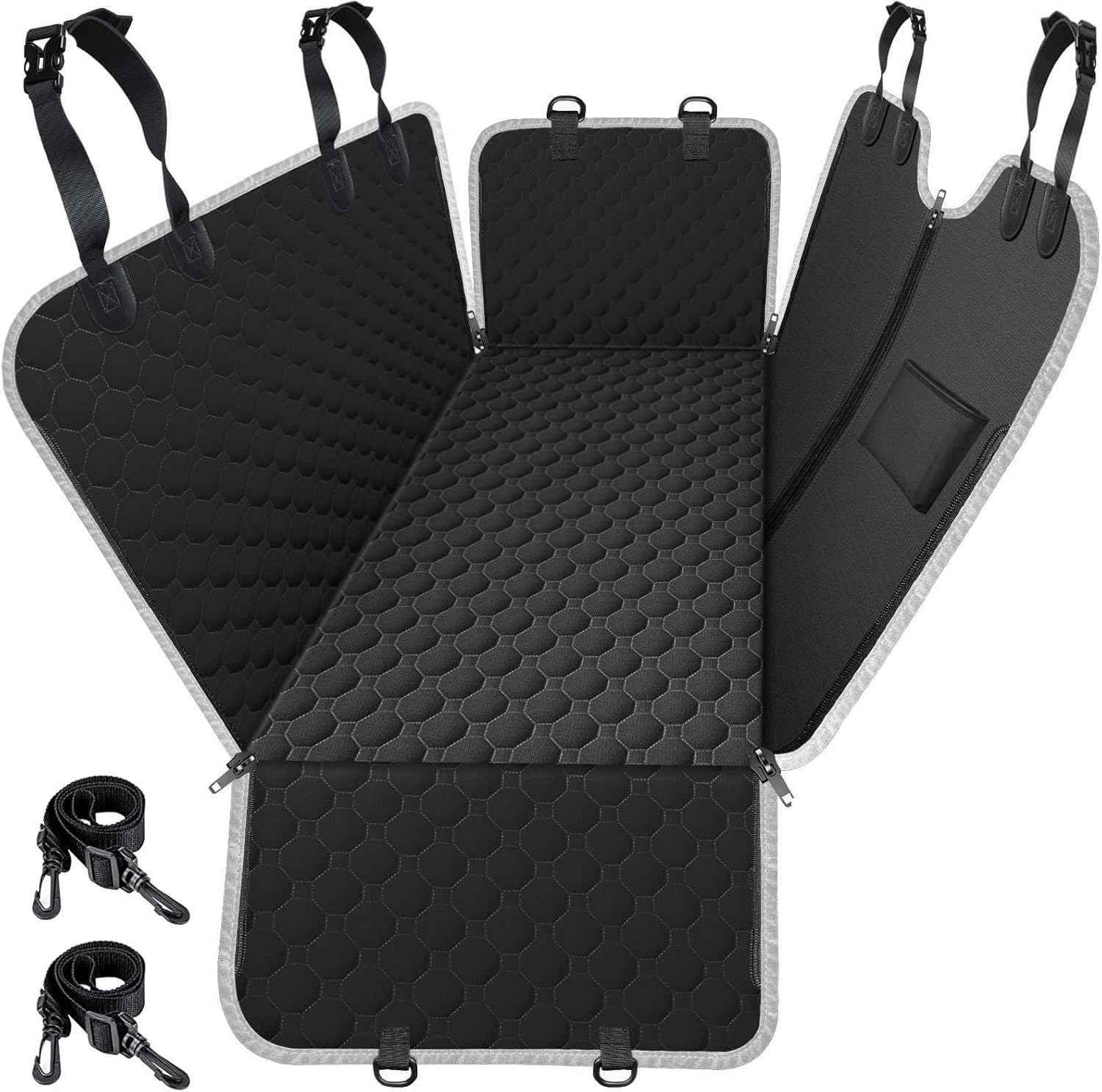 Mancro Dog Car Seat Cover for Back Seat, 2025 Upgraded 600D Heavy Duty Waterproof & Scratch-Resistant Dog Hammock for Car, Back Seat Pet Cover for Dogs with Sedan, Trucks and SUVs, Standard, Black