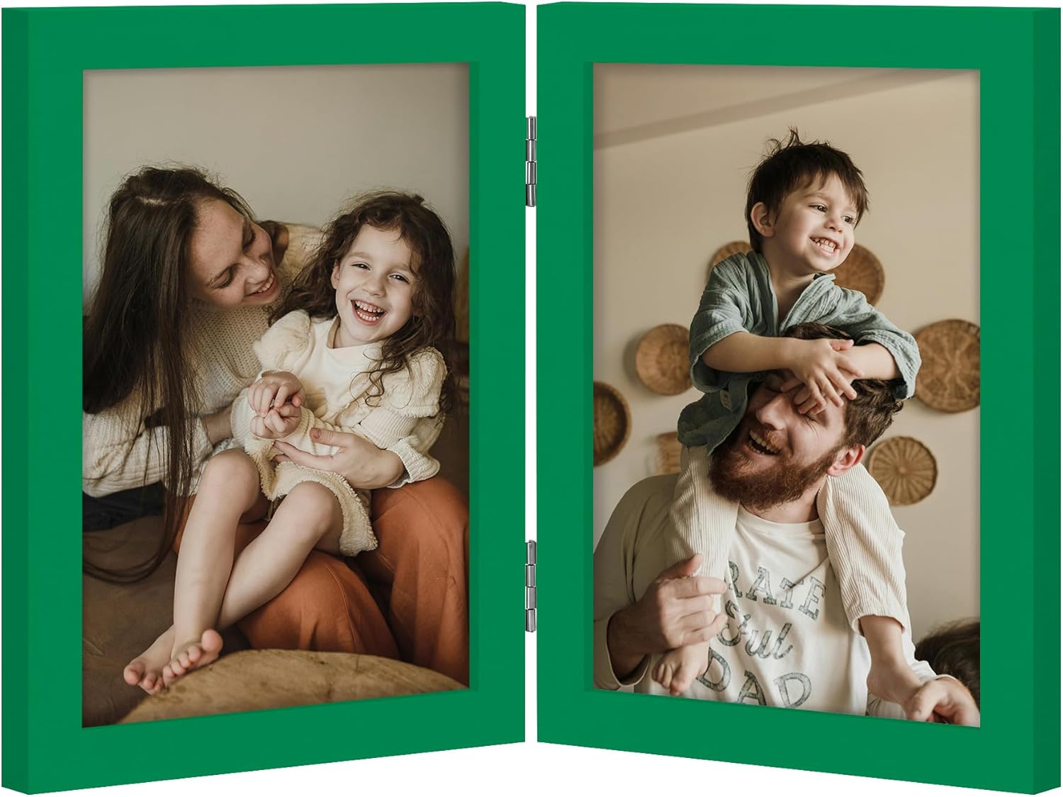decorUhome double 4x6 picture frame vertical engineered wood bifold photo frame with plexiglass tabletop display black