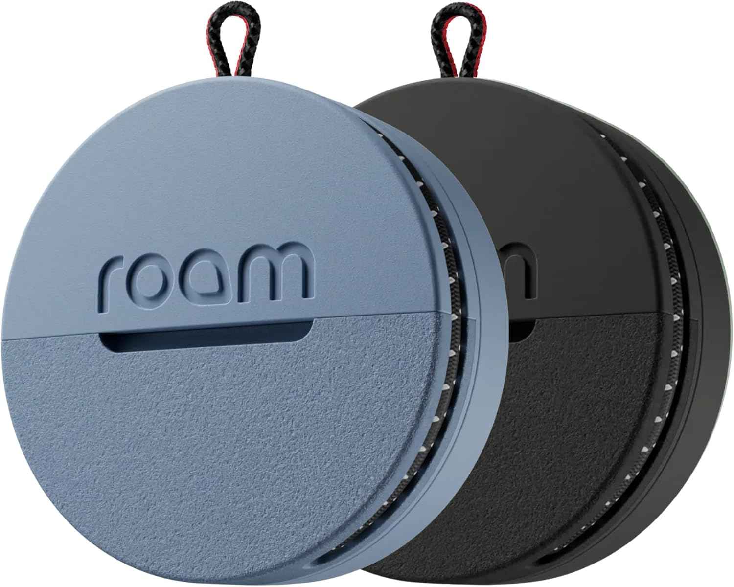 ROAM SMART TRACKER - Bluetooth Tracker & Item Locator for Keys, Wallet, Luggage, Kid & Pet Gear, (iOS, Android Compatible), No App or Subscription, Fast Setup, Waterproof | 2-Pack, Black & Blue