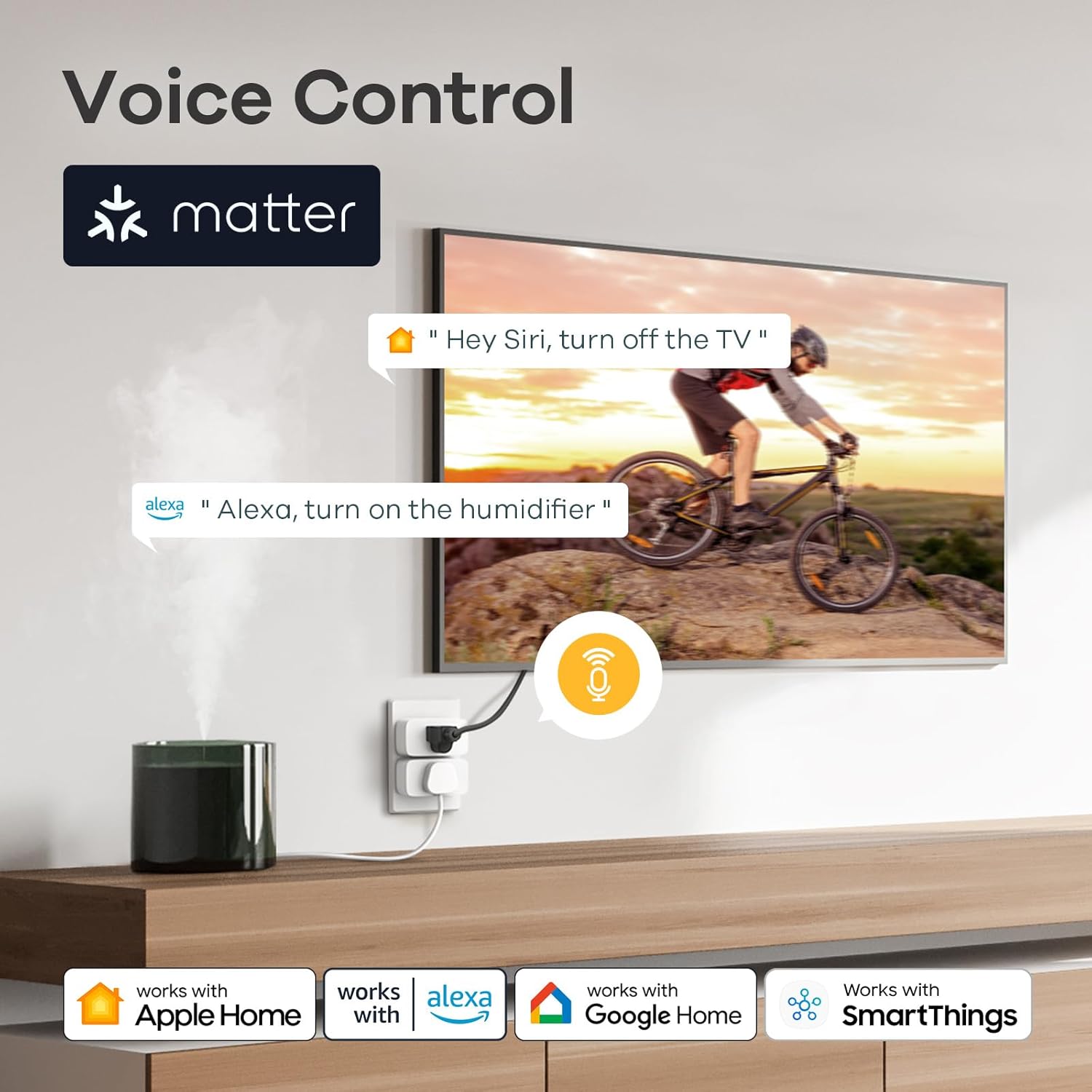 linkind matter smart plug, work with apple home, alexa, google, smartthings, 15a/1800w, app remote control & schedule