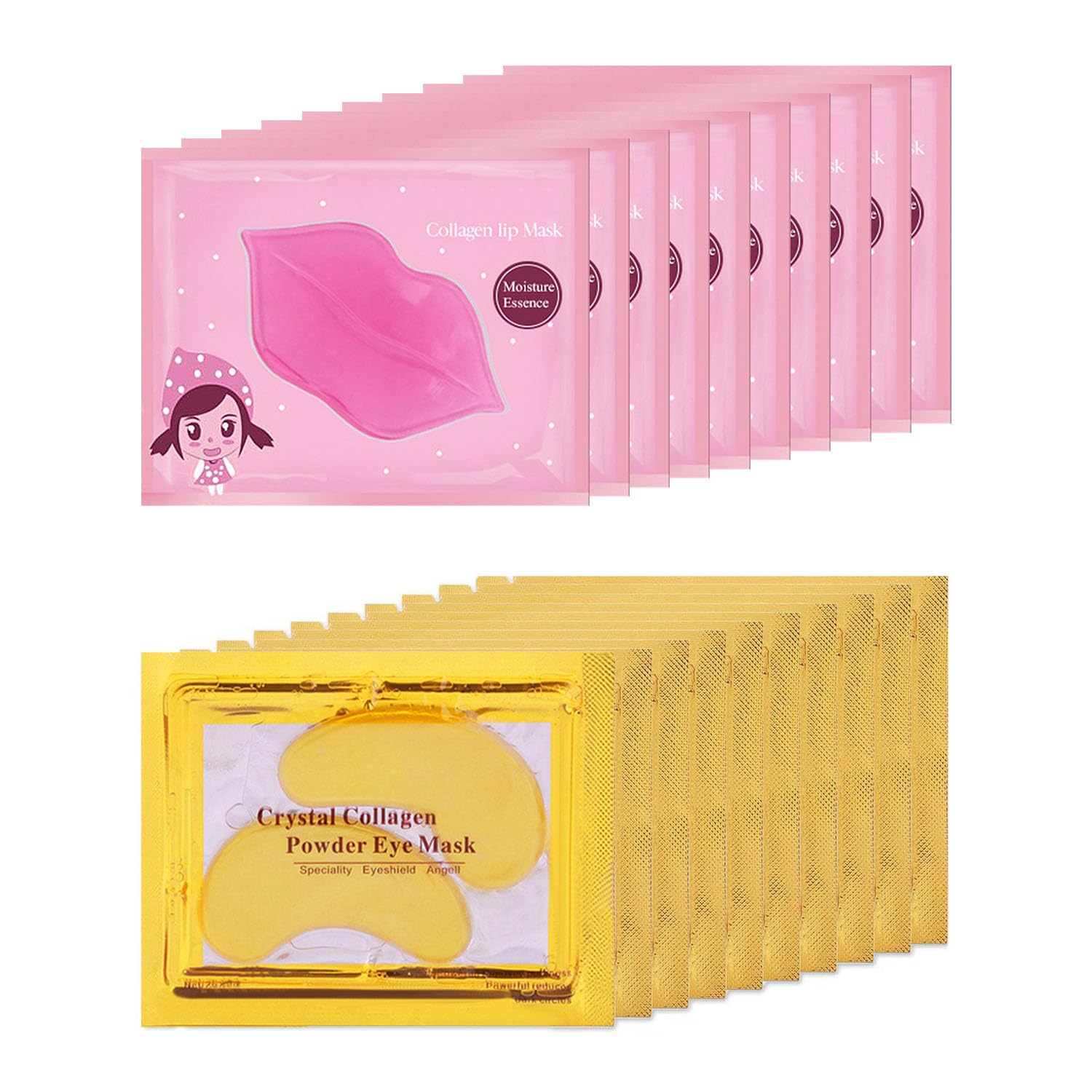 20 pairs lip mask and eye mask set for skincare, bridesmaid gifts, and party favors