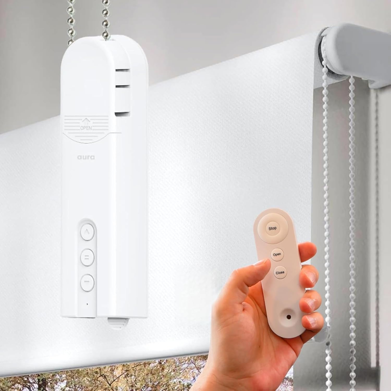 Aura Roller Smart Shade Driver, Remote Control & WiFi Dongle, Compatible up to 4x5ft, Rechargeable Battery, Voice Control