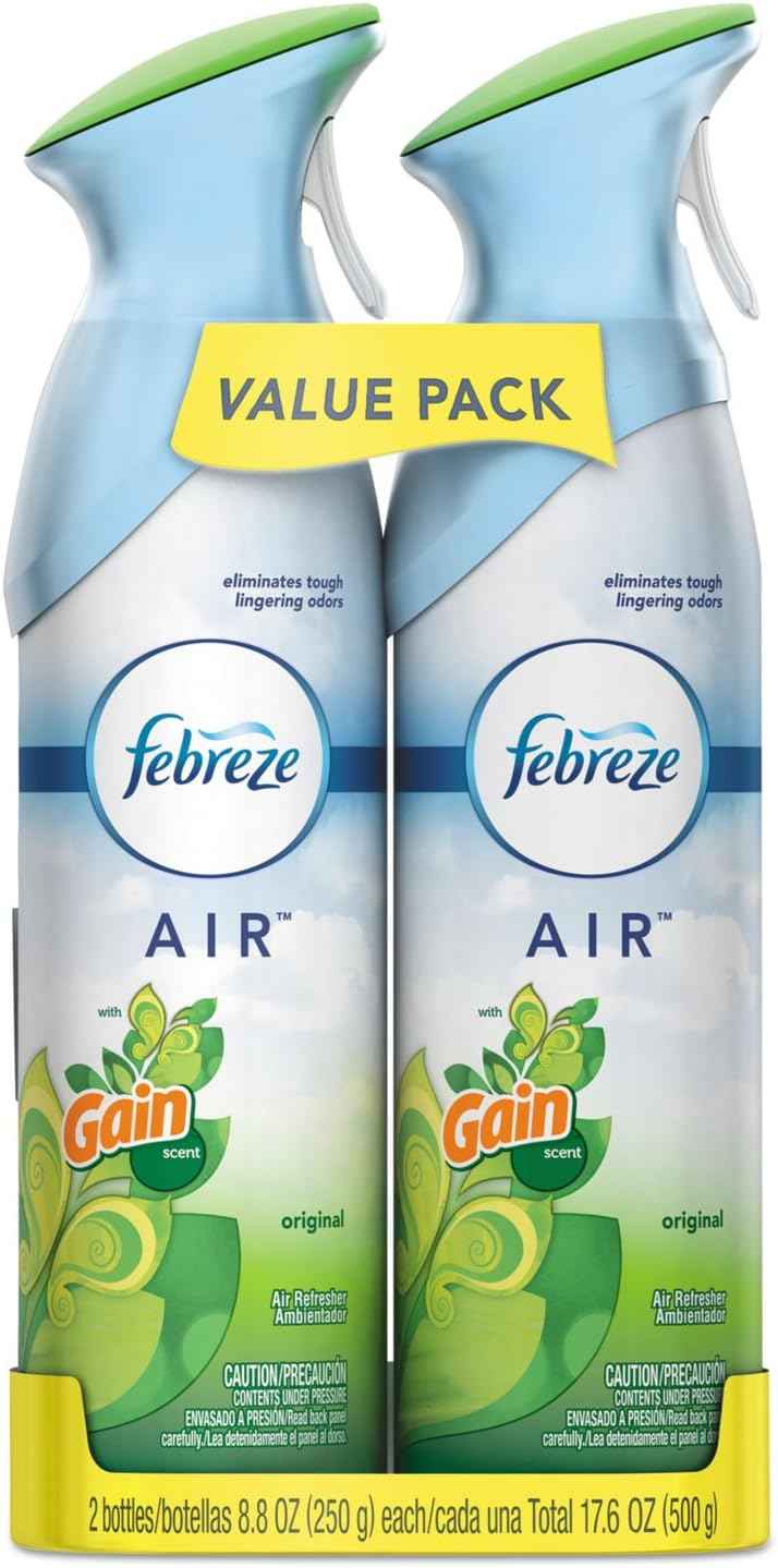 Febreze Air Mist Air Freshener Spray, Odor-Fighting Room Spray, Air Fresheners for Home and Bathroom and Kitchen, Aerosol Can, Linen & Sky Scent, 8.8oz (Pack of 2)