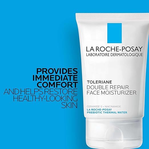 La Roche-Posay Toleriane Double Repair Face Moisturizer for all skin types with ceramide and niacinamide, fragrance-free, oil-free