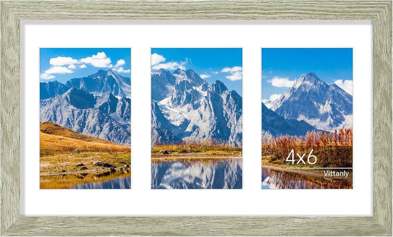 Vittanly 11x14 Collage Picture Frame, Displays 5Pcs 4x6 Pictures with Mat or 1Pcs 11x14 without Mat for Wall Mounting, Picture Frames Collage Wall Decor in Black, 1 Pack