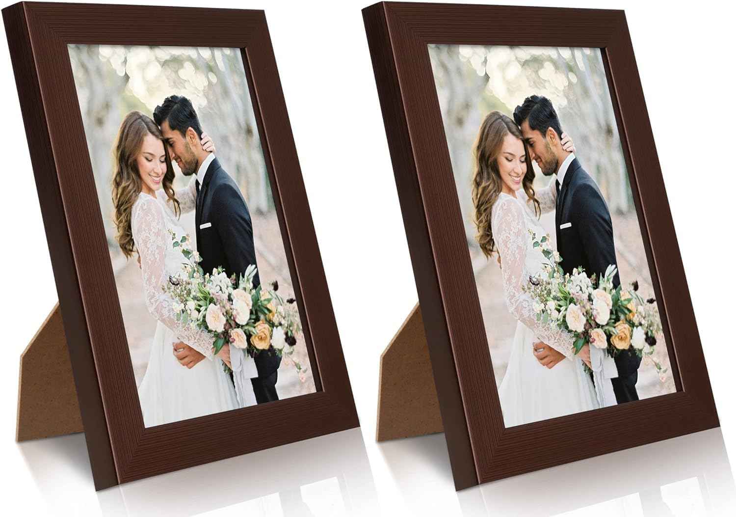 PECULA 2 Pack 5x7 Picture Frame, Black Picture Frame for Wall and Tabletop Display, Resistant Plastic Clear Plexiglass for Vertical or Horizontal Display