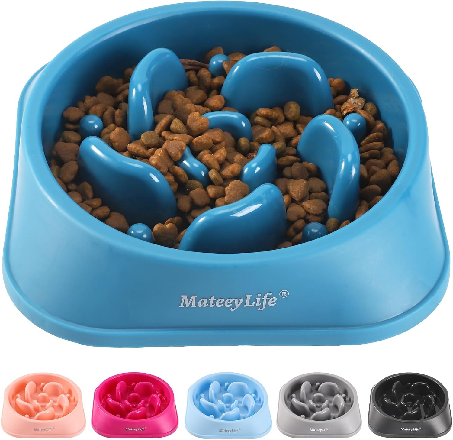 MateeyLife slow feeder dog bowls, 2PCS, anti-choking puzzle dog food bowls, anti-slip interactive feeding slow down eating for medium breeds