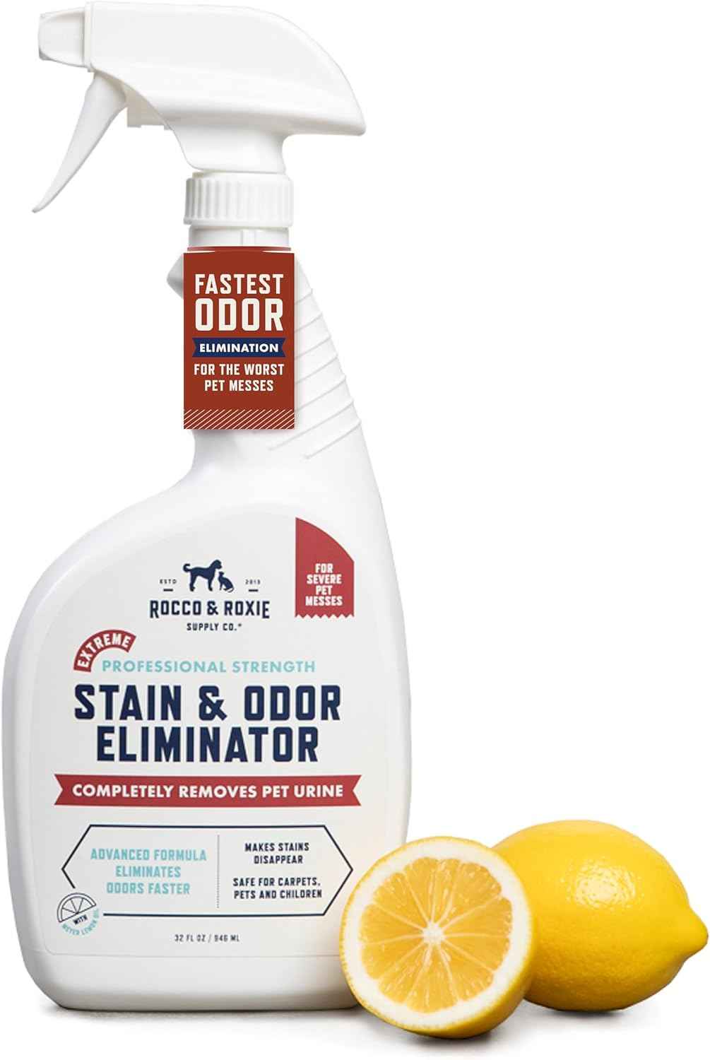 Rocco & Roxie 32oz Enzyme Pet Odor Eliminator for Home and Carpet Stain Remover