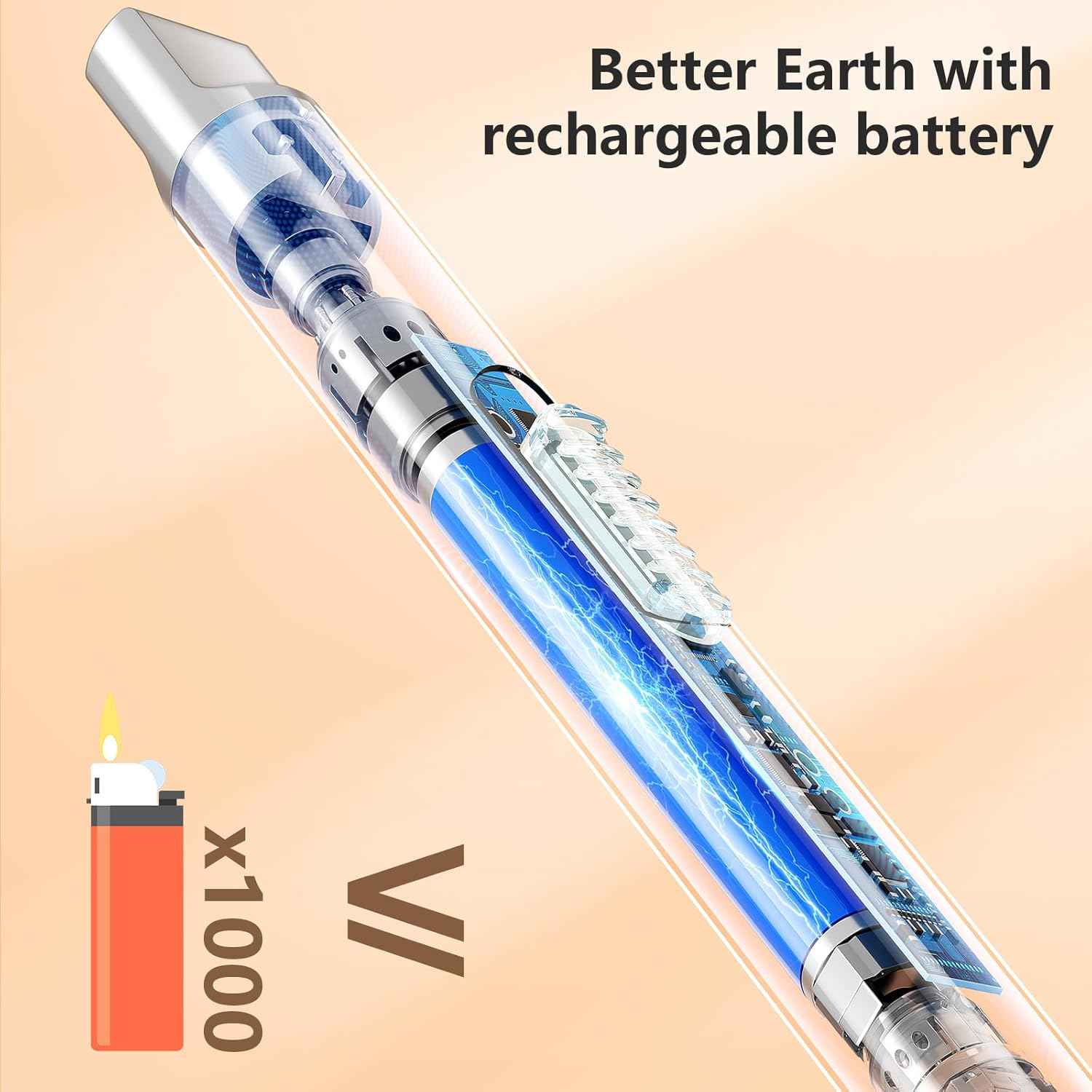 REIDEA Candle Lighter Long USB Rechargeable Arc Windproof Flameless with Safety Switch Buttom for Home Kitchen BBQ Camping Stove