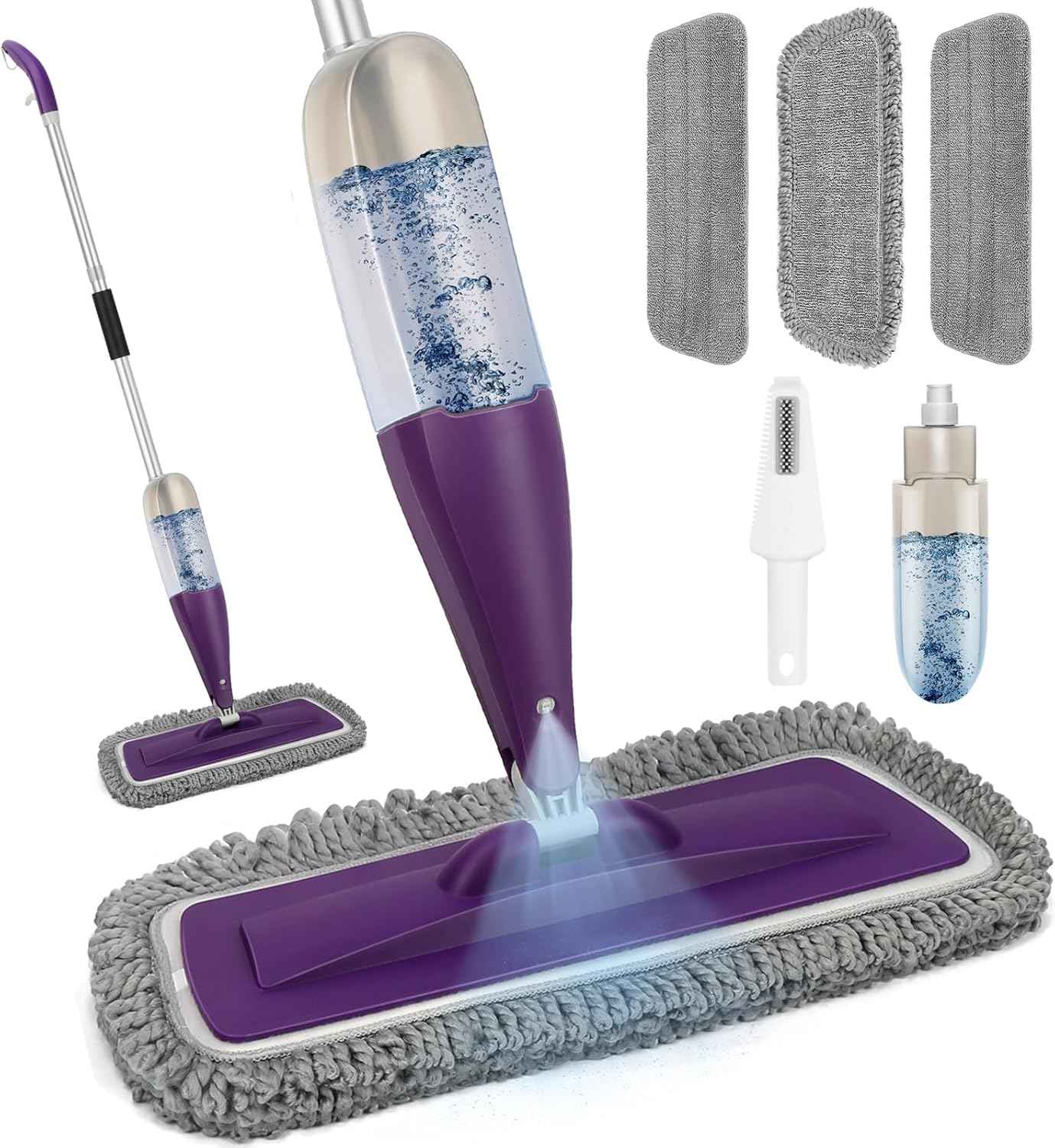 Spray Mop for Floor Cleaning with Washable Pads, Microfiber Wet Mops with 800 ml Refillable Bottle,Reusable Dust Mops with Sprayer for Hardwood Laminate Vinyl Tile Cleaning