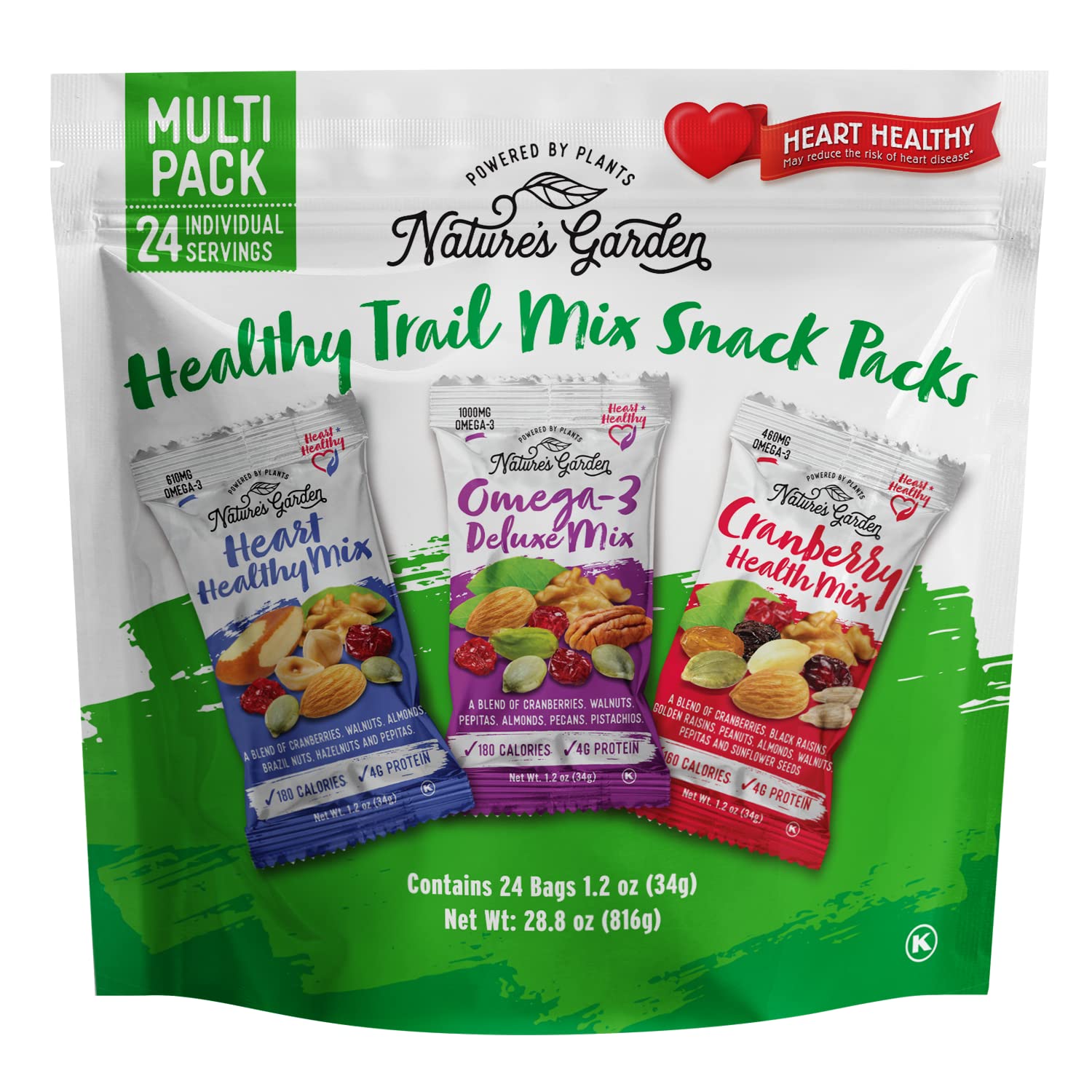 natures garden healthy trail mix snack pack (28.8 oz, vegan, gluten-free)