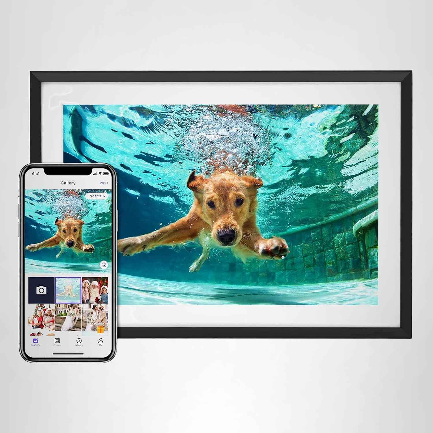 10.1'' Digital Picture Frame with 32GB Storage, Digital Photo Frame with 1280x800 IPS Touch Screen, Share Photos/Videos and Send Best Wishes via Free App