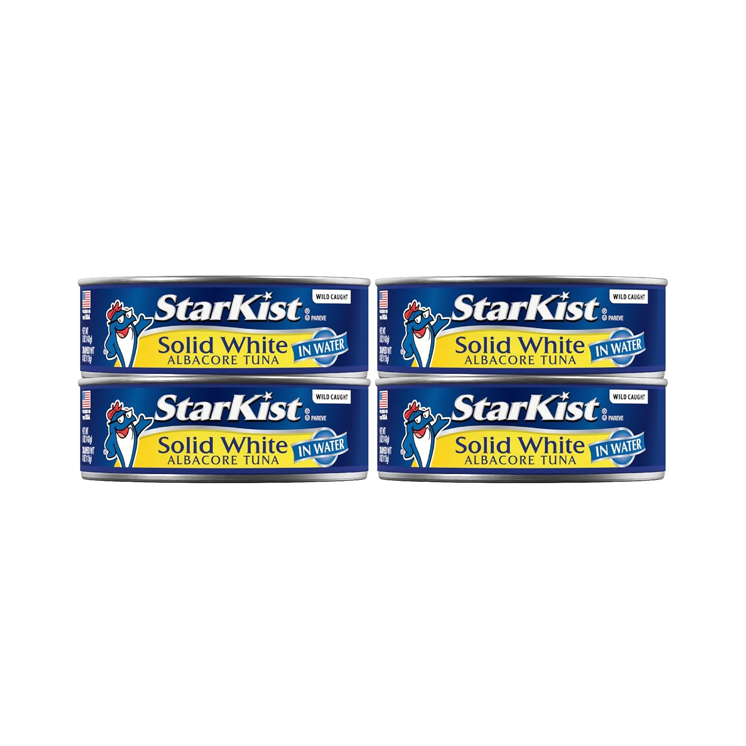 StarKist solid white albacore tuna in water, 5 oz can, pack of 4, non-gmo, dolphin-safe, 4-pack