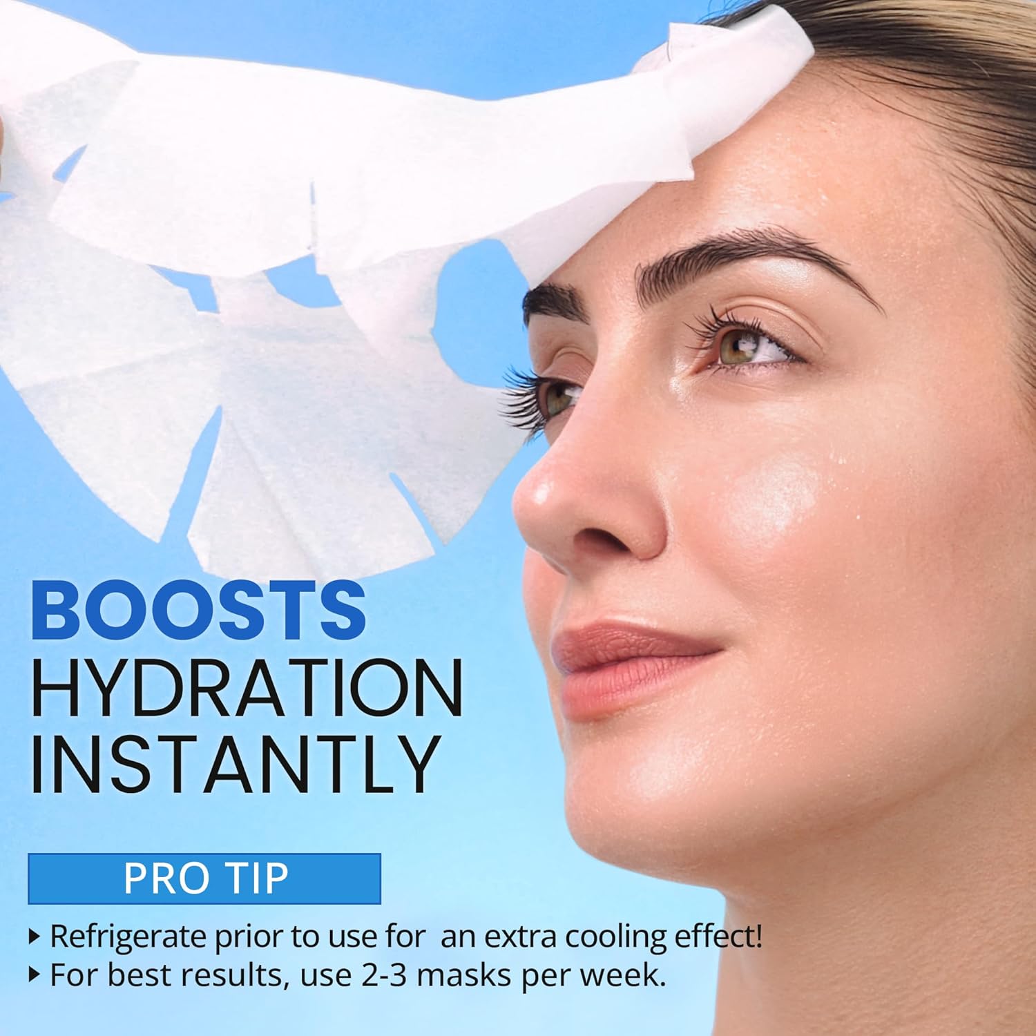 Ebanel 10 pack collagen face mask with hyaluronic acid, vitamin c, and aloe for skin firming and anti aging