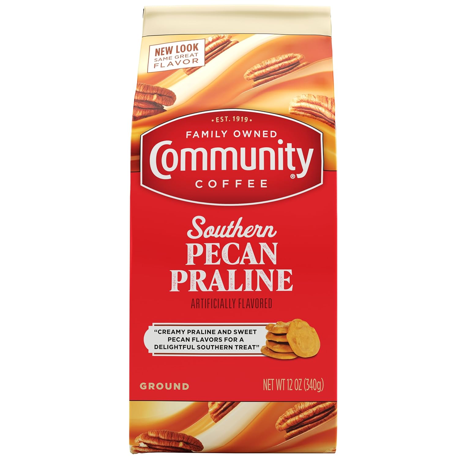 community coffee southern pecan praline flavored ground coffee 12 oz medium roast