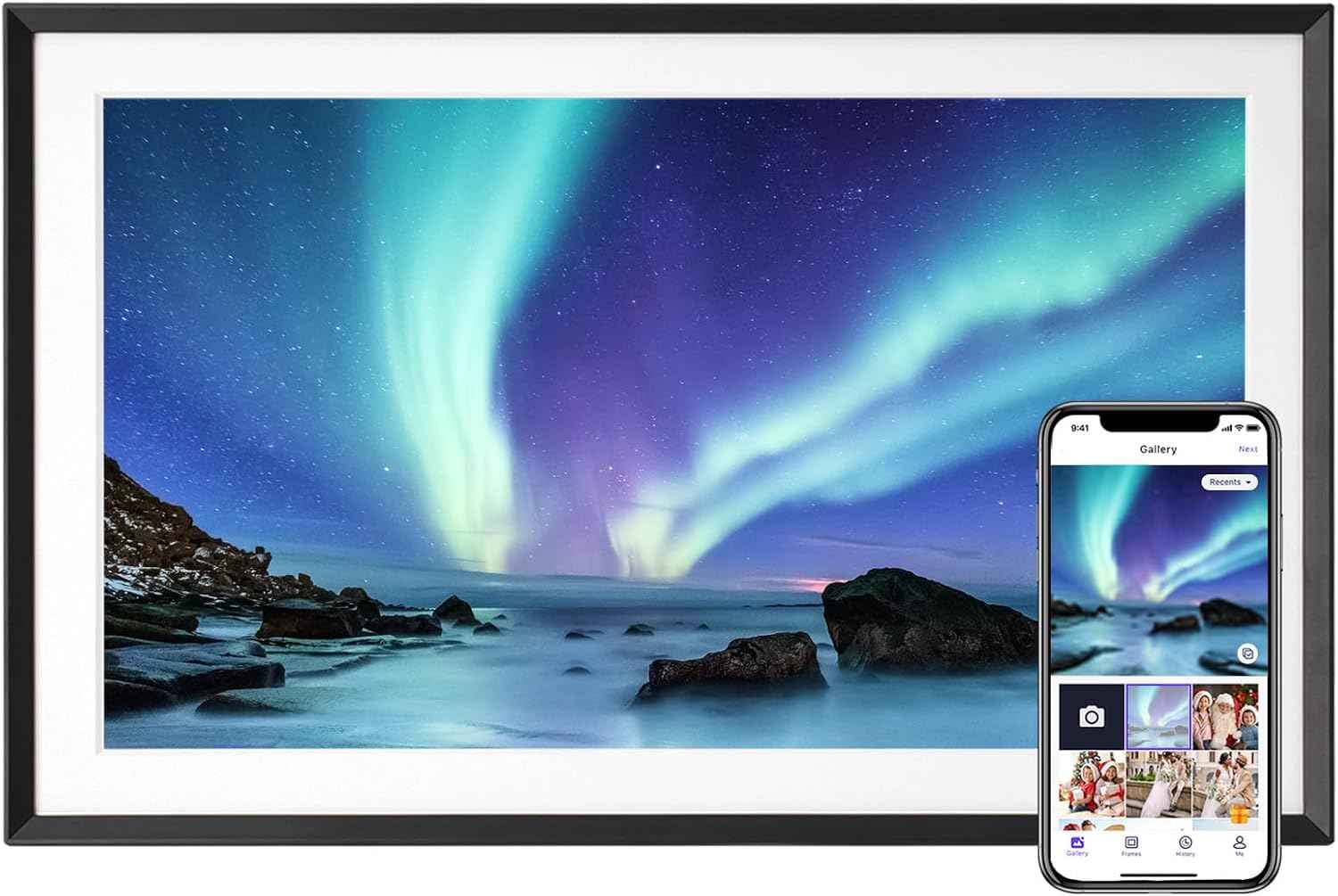 10.1'' Digital Picture Frame with 32GB Storage, Digital Photo Frame with 1280x800 IPS Touch Screen, Share Photos/Videos and Send Best Wishes via Free App