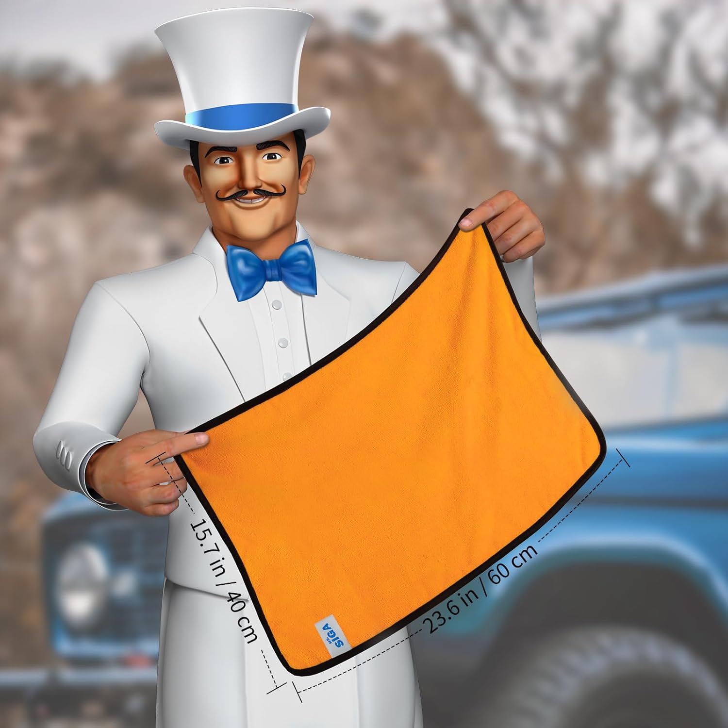 MR.SIGA premium microfiber car washing and detailing towels, dual-sided, gold, 6 pack, 15.7 x 23.6 inch