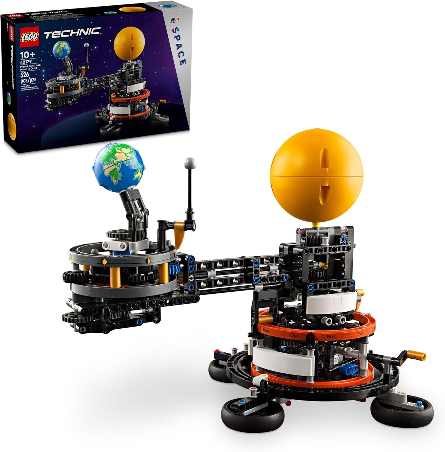 LEGO Technic Planet Earth and Moon in Orbit Building Set, Outer Space Birthday Gift for 10 Year Olds, Solar System Toy for Imaginative, Independent Play, Room Décor for Boys & Girls, 42179