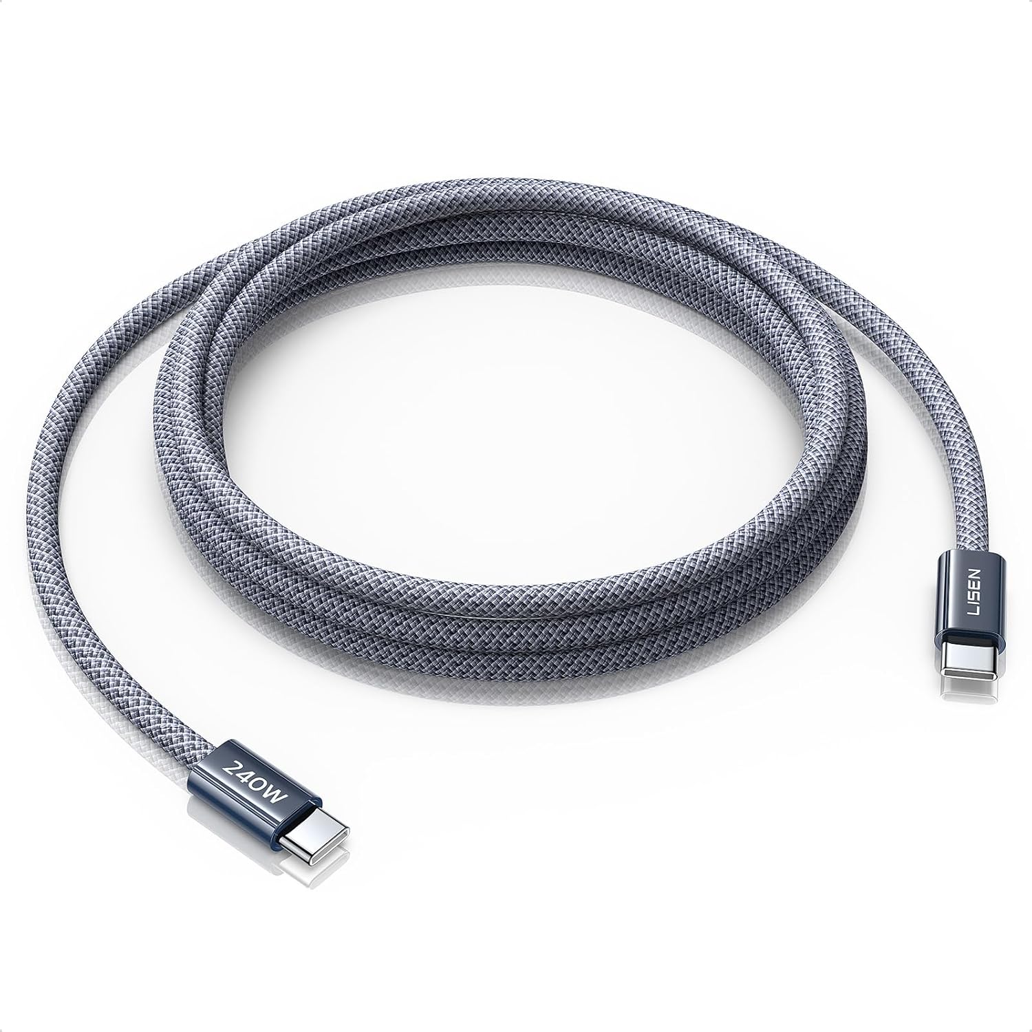 Lisen 6.6ft 2-pack 240W USB-C to USB-C cable fast charging for iPhone 17, 16, 15 Pro Max, iPad, MacBook, Samsung S26, S25 Ultra