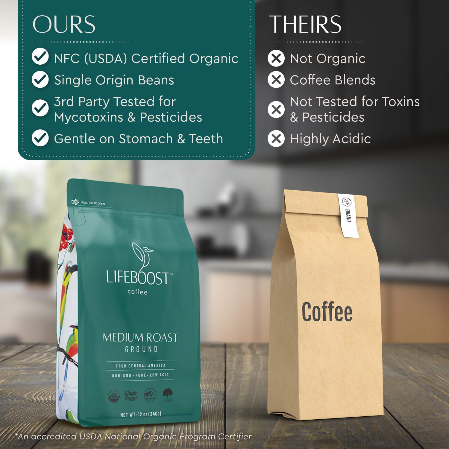 lifeboost medium roast coffee 12 ounces usda organic non-gmo single origin low acid