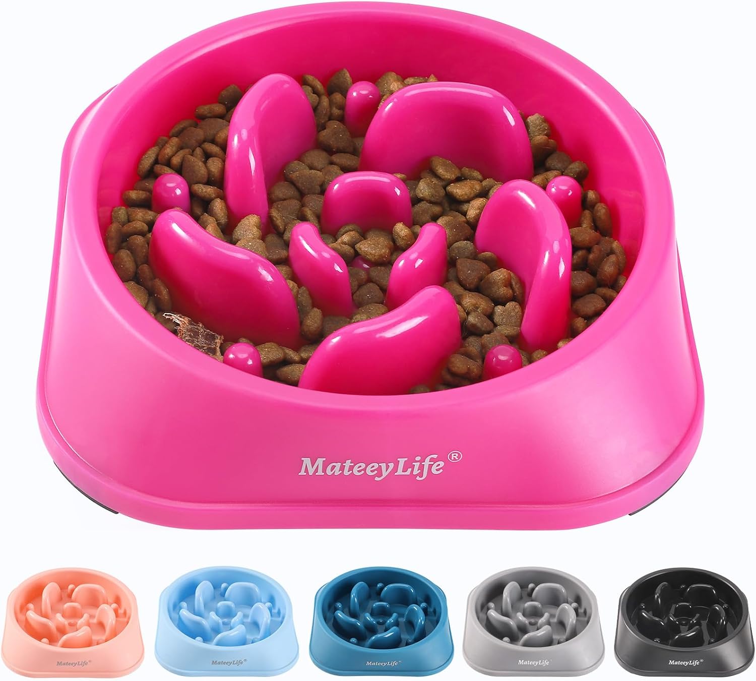 MateeyLife slow feeder dog bowls, 2PCS, anti-choking puzzle dog food bowls, anti-slip interactive feeding slow down eating for medium breeds
