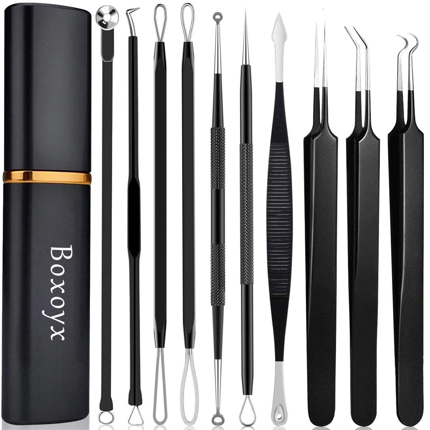 boxoyx 10 pcs pimple remover comedone extractor kit with box for quick and easy removal