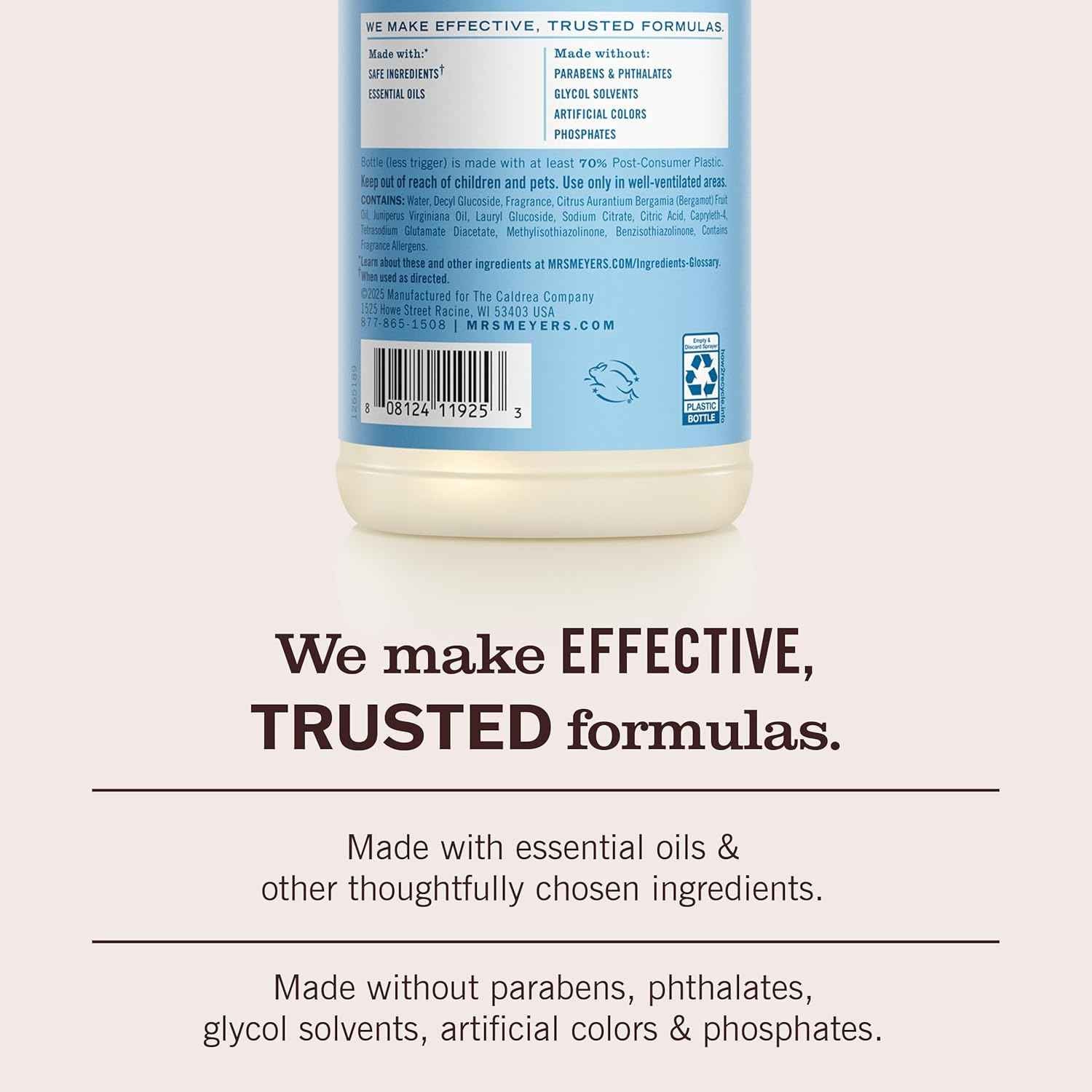 MRS. MEYER'S CLEAN DAY Multi-Surface Everyday Cleaner, Rain Water Scent, 16 Fl Oz Bottle