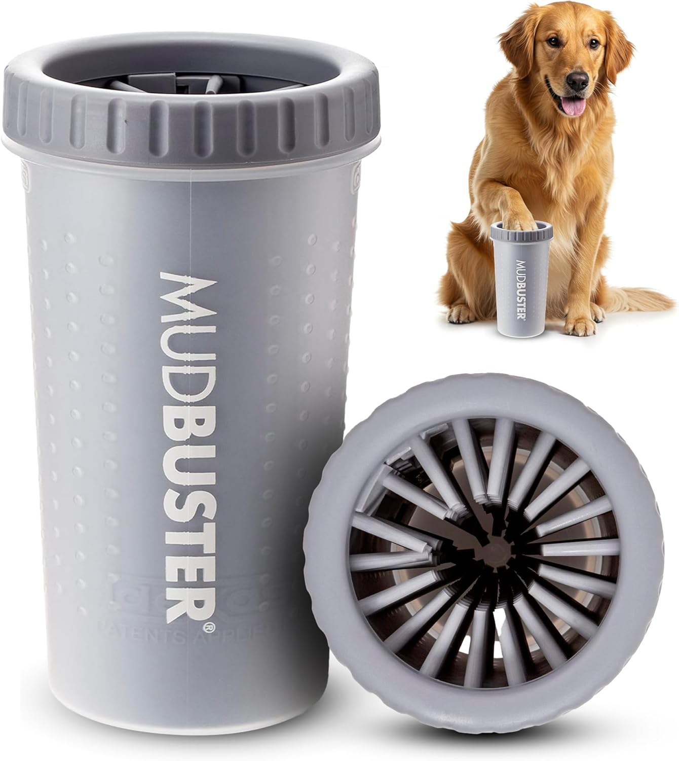Dexas MudBuster Portable Dog Paw Washer in Large, Matte Black, Special Edition for Easy Cleaning