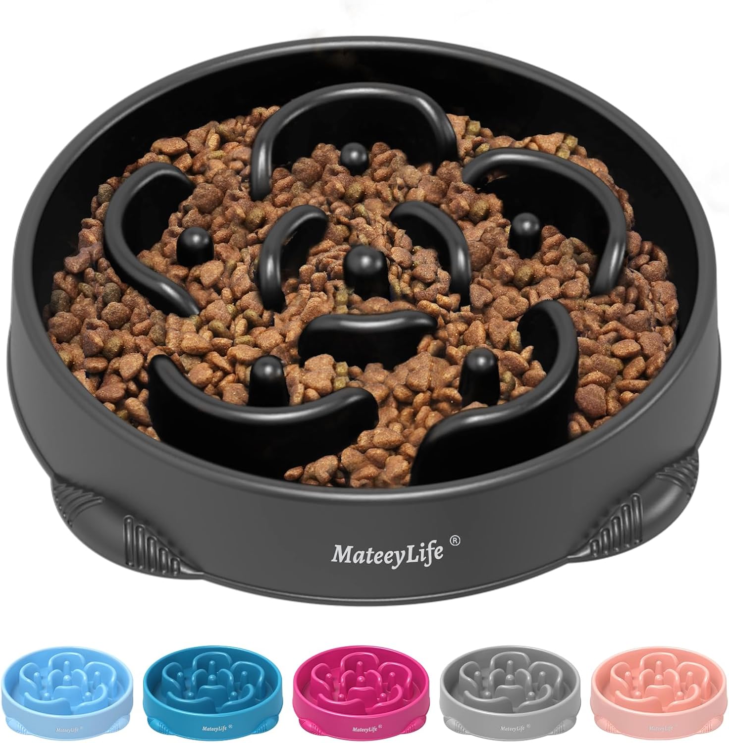 MateeyLife slow feeder dog bowls, 2PCS, anti-choking puzzle dog food bowls, anti-slip interactive feeding slow down eating for medium breeds
