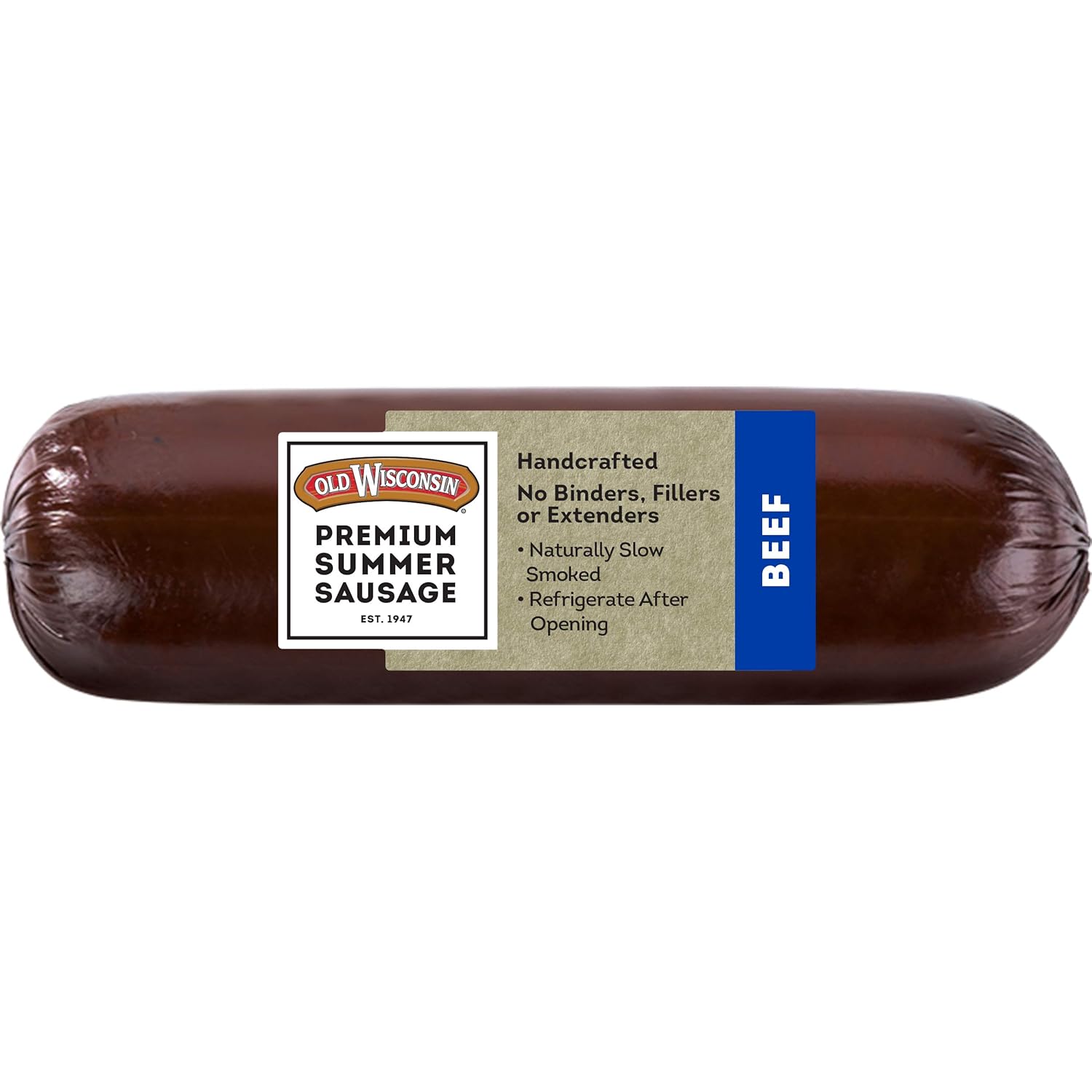 old wisconsin premium summer sausage, 100% natural meat, beef flavor, 8 ounce, keto, gluten free