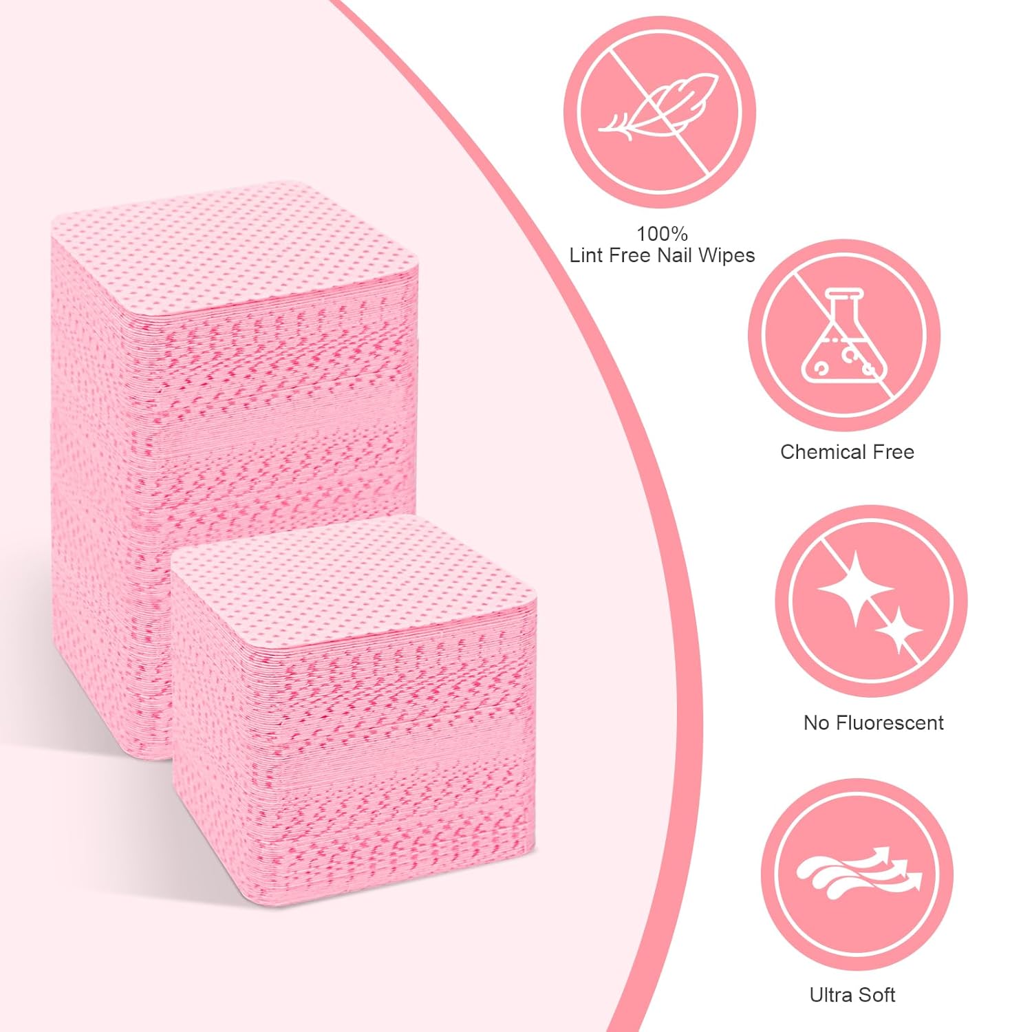 Lint Free Nail Wipes 540PCS Super Absorbent Soft Nail Polish Remover Wipes for Fingernail Eyelash Extension
