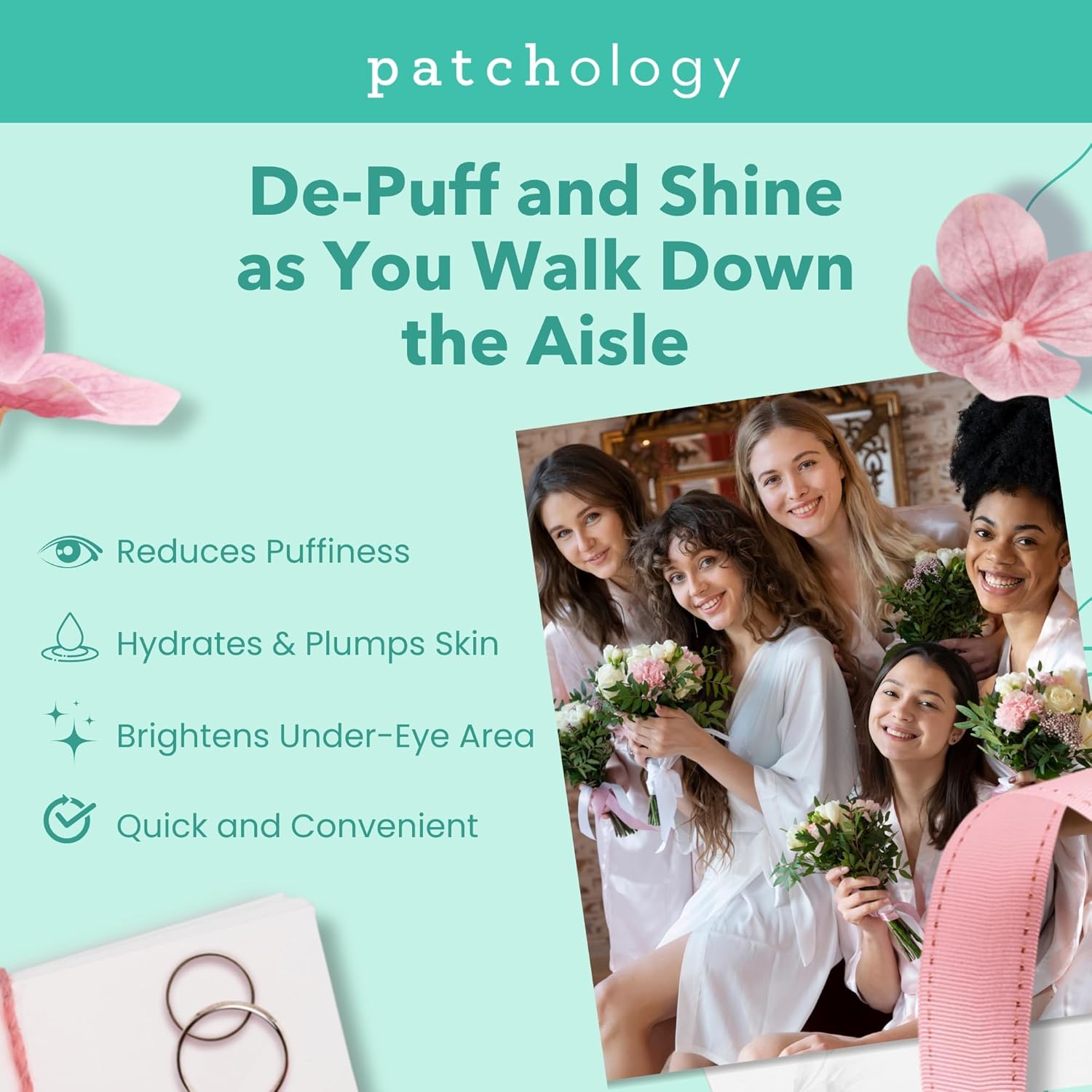 Patchology under eye gel patches for natural skincare treatment, puffy eyes, dark circles, and eye bags, 5 pairs