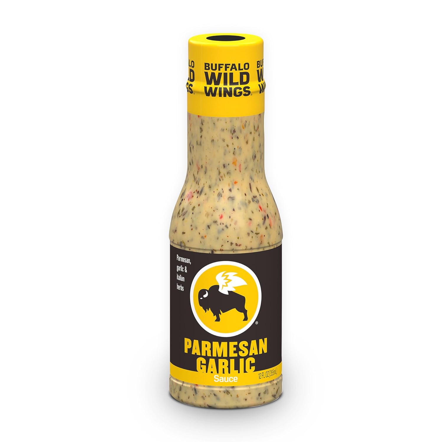 Buffalo Wild Wings Parmesan Garlic Sauce, 12 fl oz, Italian Herbs, Parmesan Cheese, Garlic, Dipping Sauce, Marinade, Topping, Seasoning