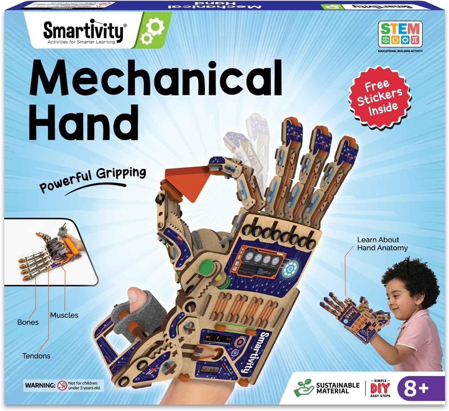 Smartivity DIY Robotic Mechanical Hand STEM Toy for Kids 8-14 Years Old | Parents Choice Award Winner I Birthday Gift for Kids | Engineering Kit for 8, 9, 10, 11, 12, 13, 14 Years Old Boys & Girls