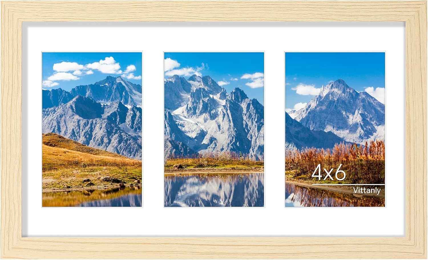 Vittanly 11x14 Collage Picture Frame, Displays 5Pcs 4x6 Pictures with Mat or 1Pcs 11x14 without Mat for Wall Mounting, Picture Frames Collage Wall Decor in Black, 1 Pack