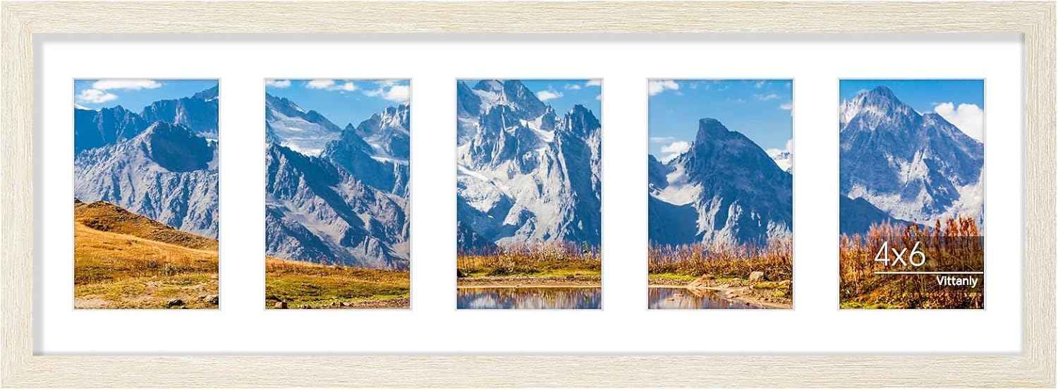 Vittanly 11x14 Collage Picture Frame, Displays 5Pcs 4x6 Pictures with Mat or 1Pcs 11x14 without Mat for Wall Mounting, Picture Frames Collage Wall Decor in Black, 1 Pack