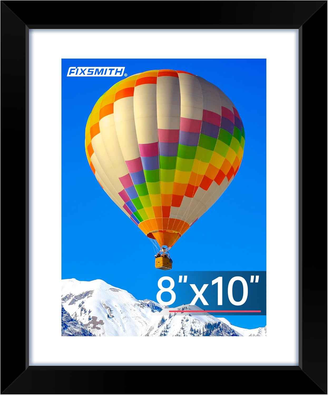 FIXSMITH 8x10 Picture Frame Set of 2, Photo Frame with HD Plexiglass, Display Pictures 5x7 with Mat or 8x10 Without Mat Multi Picture Frames Collage for Tabletop or Wall Display, Black