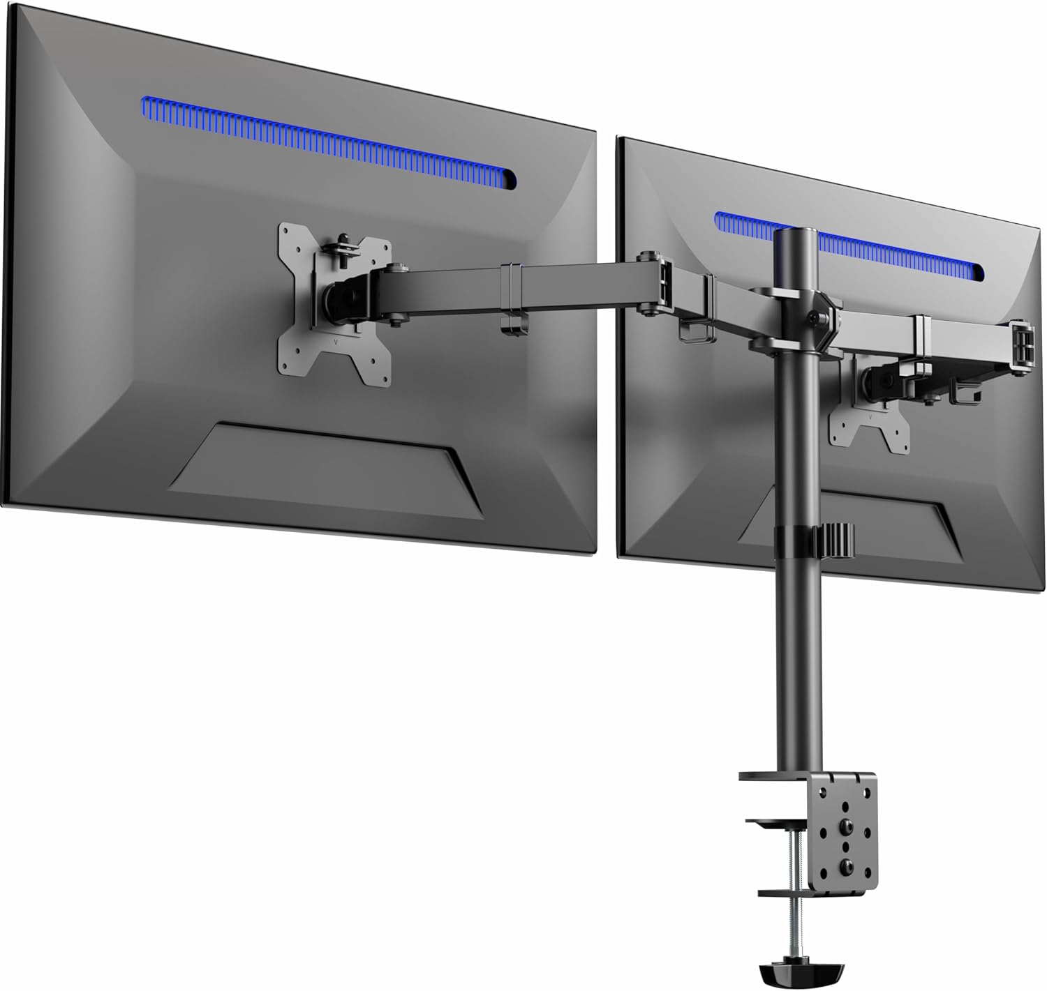 vivo dual monitor desk mount heavy duty fully adjustable steel stand black
