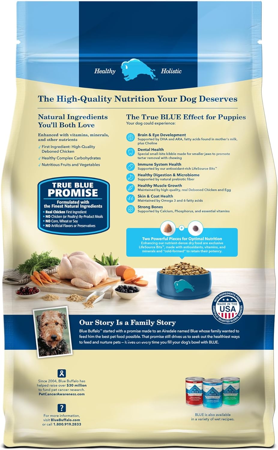 Blue Buffalo Life Protection Formula Puppy Dry Dog Food, Chicken and Brown Rice, 5-lb Bag with Natural Ingredients and DHA