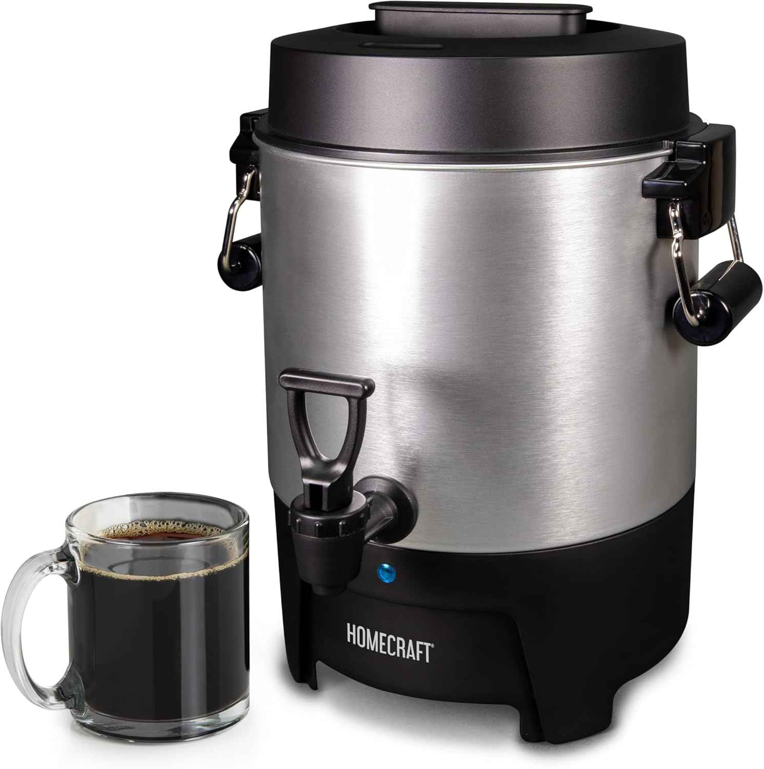 Homecraft 100-Cup Coffee Urn and Hot Beverage Dispenser with Dripless Faucet, Quick-Brewing, Stainless Steel